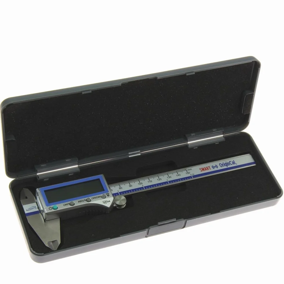 iGaging Digital Electronic Caliper 0 – 6 "/0 – 150 mm absoluta origen Smart Bluetooth Conectividad – IP54 protección/extrema precisión