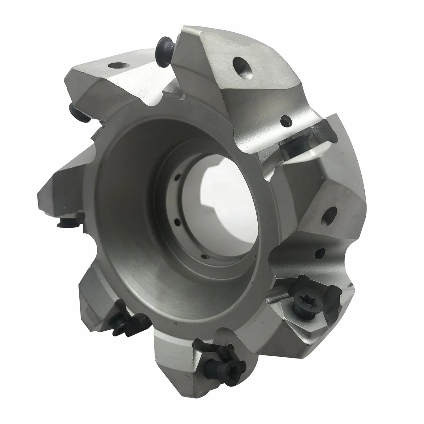 Fresa facial indexable de 7 flautas MFWN90 100-32-7T con refrigeración interna
