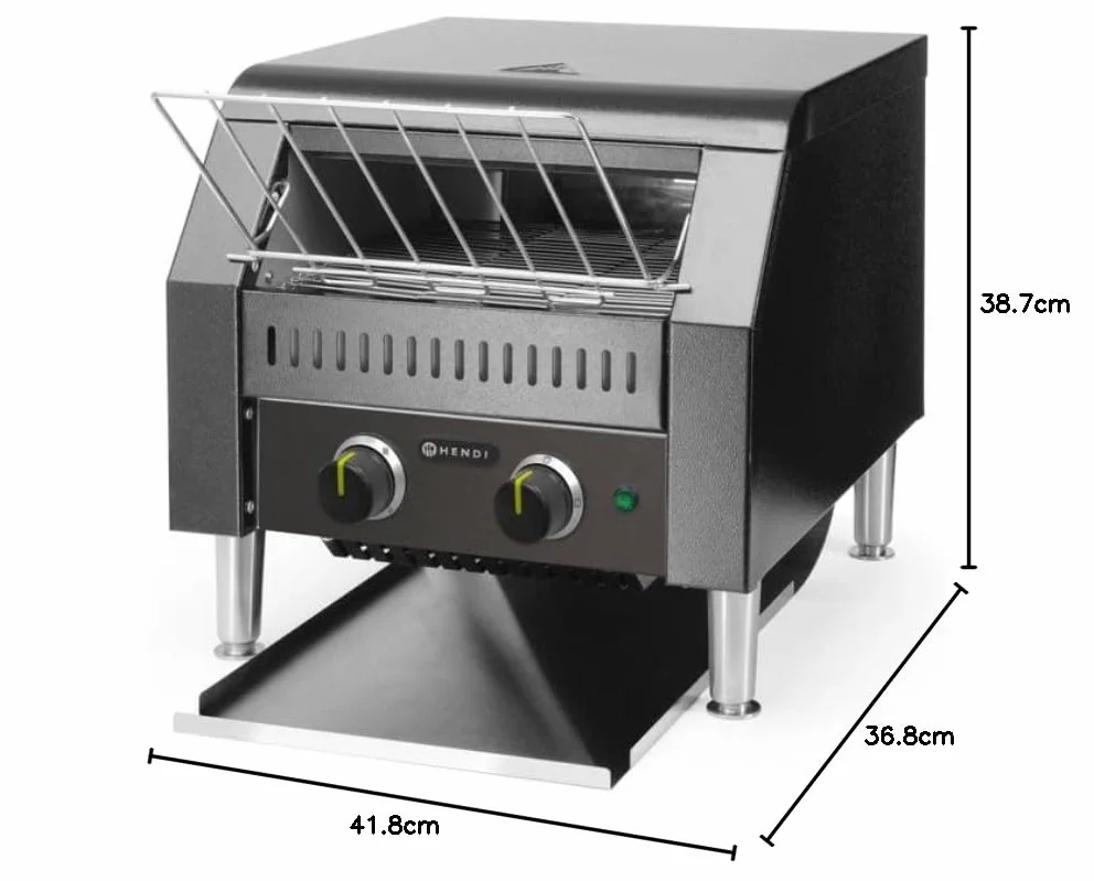 HENDI Tostador de cinta doble - 230V / 50Hz / 2240W - 418x368x(H)387 mm, negro, acero inoxidable