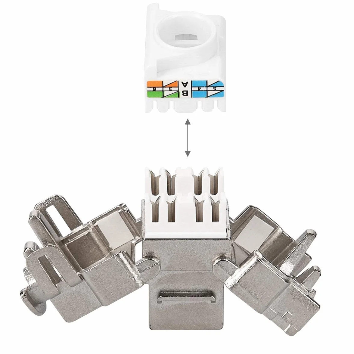kwmobile Módulo Keystone Cat 6A RJ45 10Gbit/s Carcasa metálica Aplique de Pared Montaje sin Herramientas