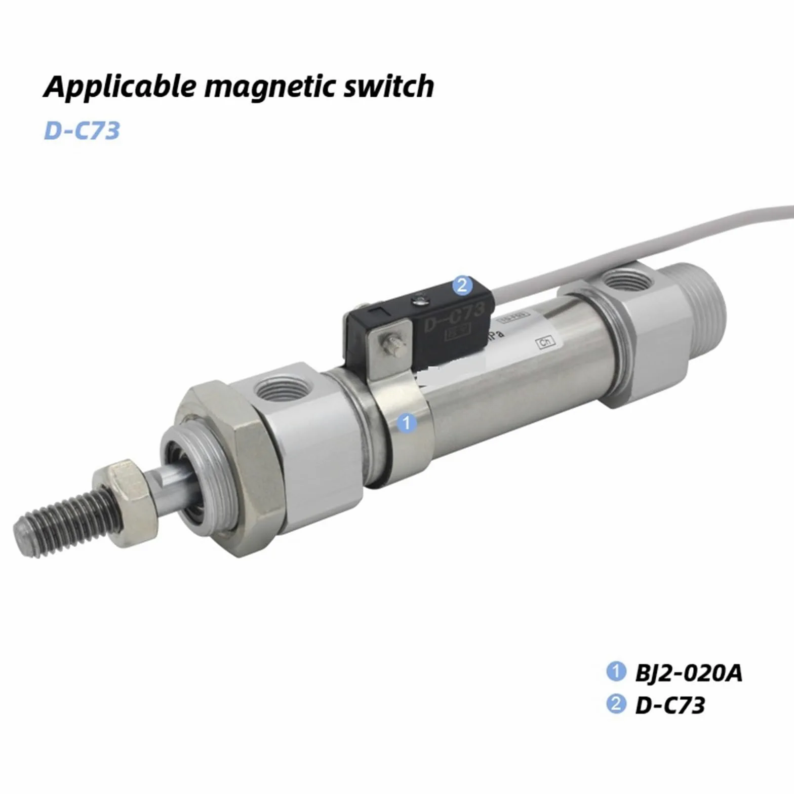 Mini cilindro neumático estándar de doble efecto con vástago simple CDM2B20 CDM2B25 CDM2B32 CDM2B40(175mm stroke,CM2B20)