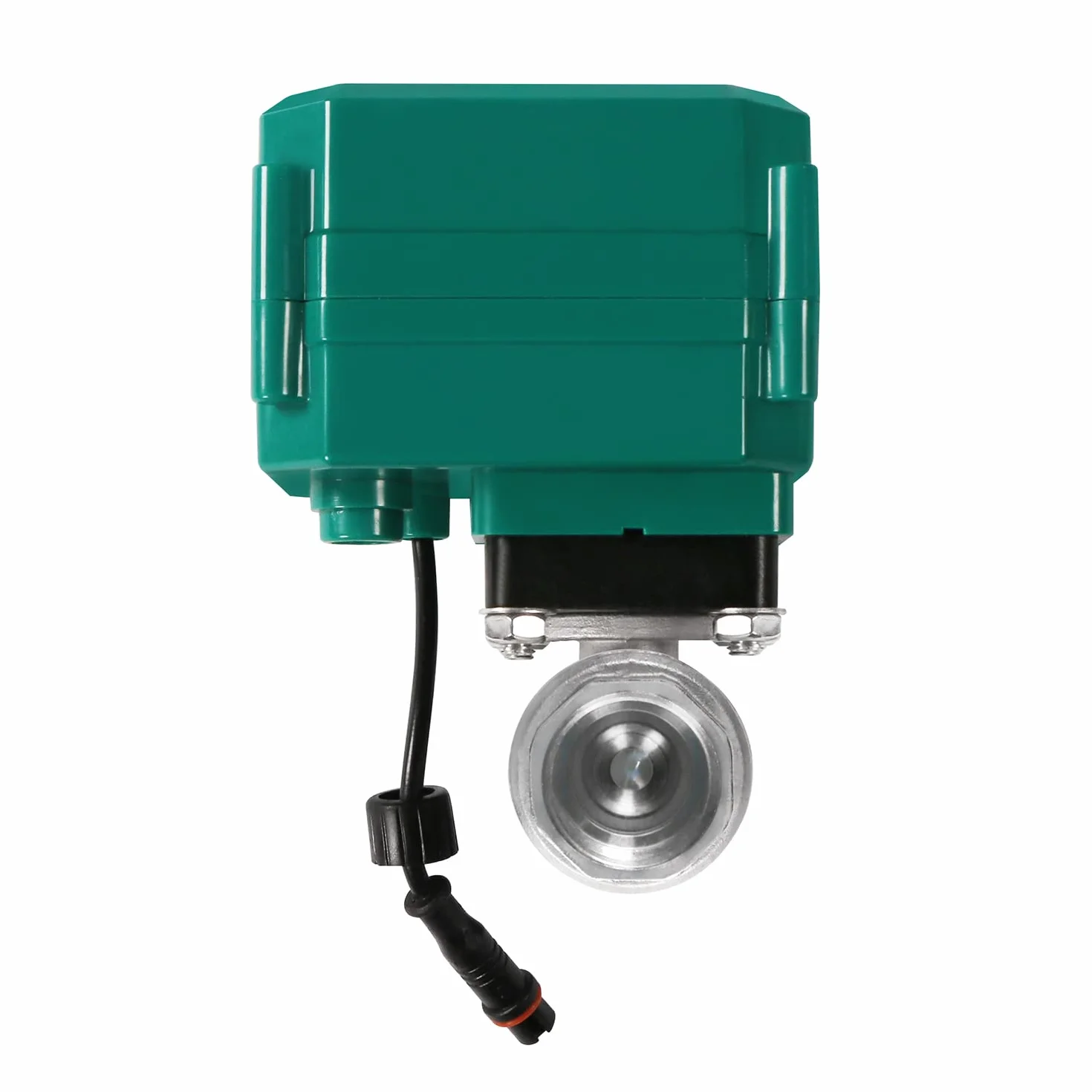 U.S. Solid Válvula de bola motorizada inteligente WiFi 1 pulgada – Control remoto móvil de acero inoxidable válvula de bola eléctrica con interruptor manual, conexión USB de 5 V CC, rosca G