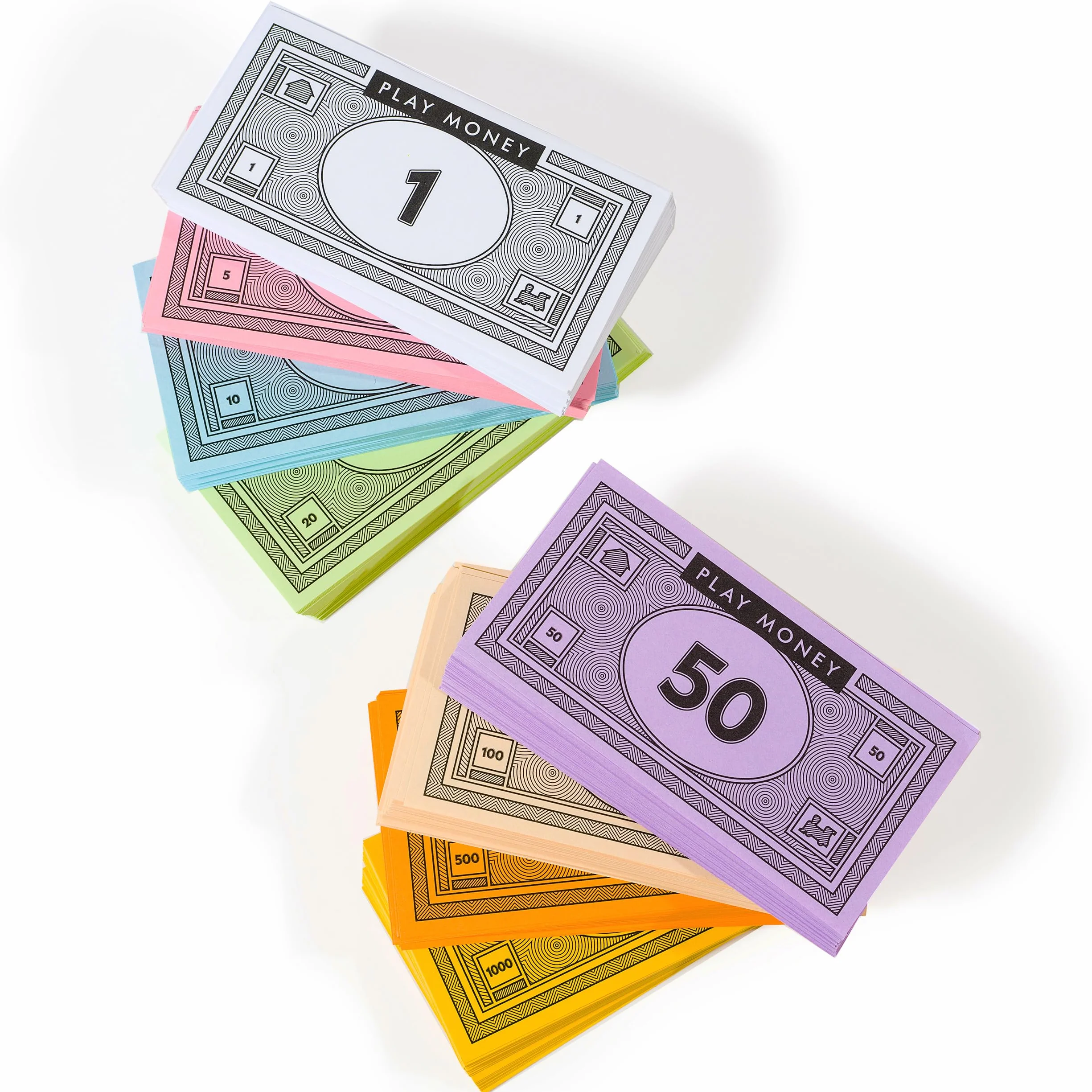 Dinero Ficticio Opoly 520 piezas Dinero Falso Juegos Mesa 65 billetes 8 denominaciones 1 5 10 20 50 100 500 1000 €