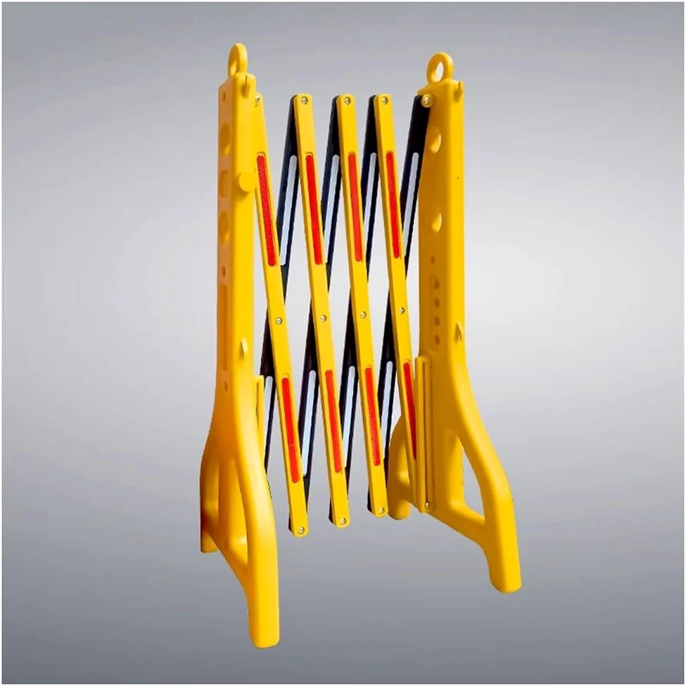 Valla Extensible Plastico, Rellenable Con Agua, Barricada Móvil Extensible, Barreras De Seguridad Comerciales, Valla De Tráfico Portátil, Para Construcción, Control De Tráfico Y Acceso Vehicular.(Amar