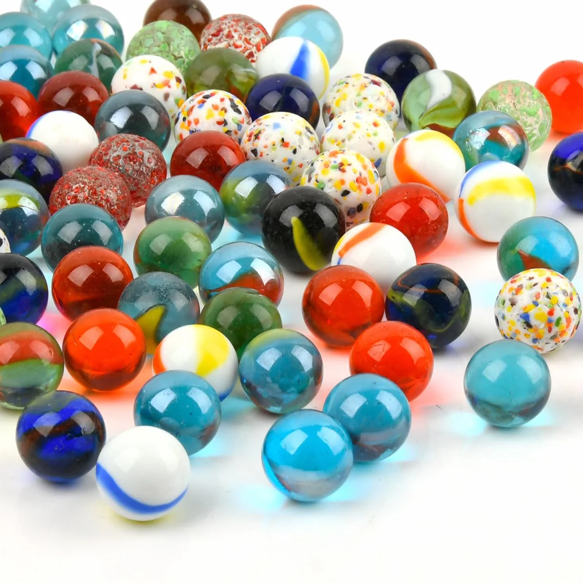 BOPHIS 80 Piezas Canicas Vidrio 16 mm Colores Mixtos Juegos Infantiles Decoración DIY
