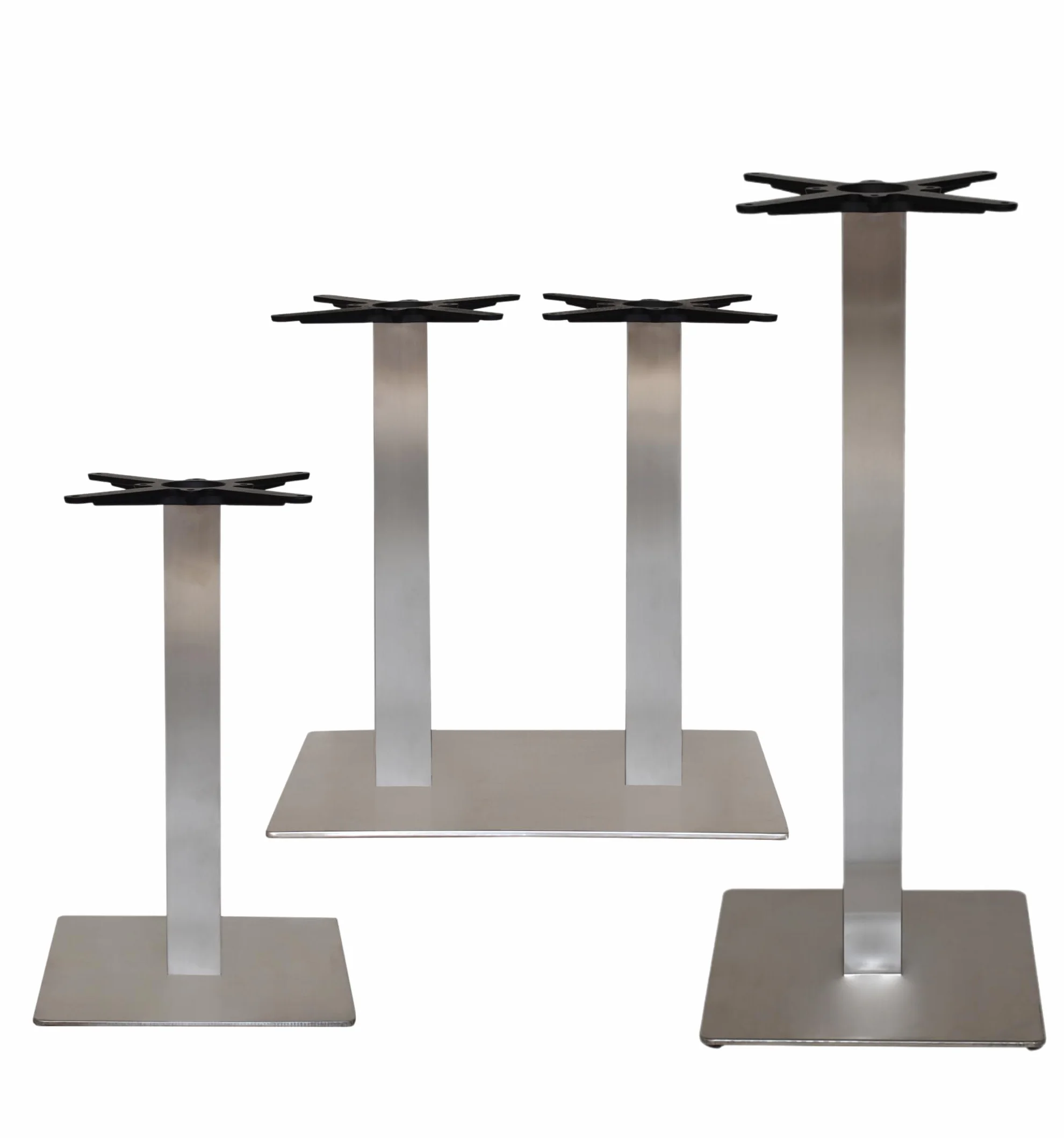 ZStyle Base de mesa cuadrada de acero inoxidable para mesas de bar, bistro y restaurantes - pie central (Z751: 45 x 45 x 73 cm)