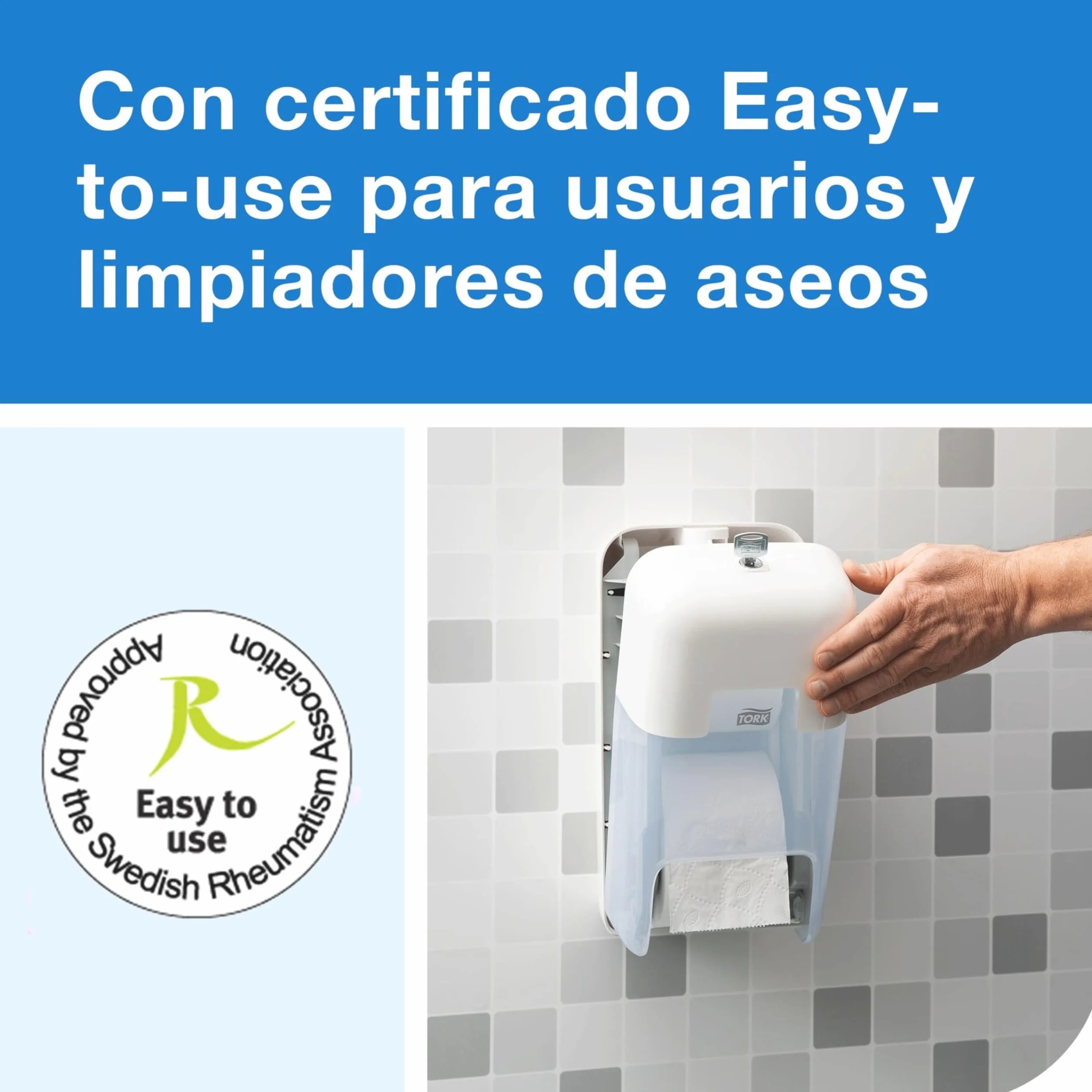 Tork OptiServe Dispensador para Dos Rollos de Papel Higiénico sin Mandril Blanco T7, Dispensador Vertical, Línea Elevation, 558041