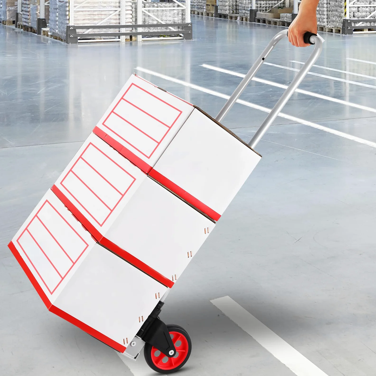 COOCHEER Carretilla de Aluminio Plegable, Ideal para la Industria y el hogar, Capacidad de Carga máxima de 120 kg
