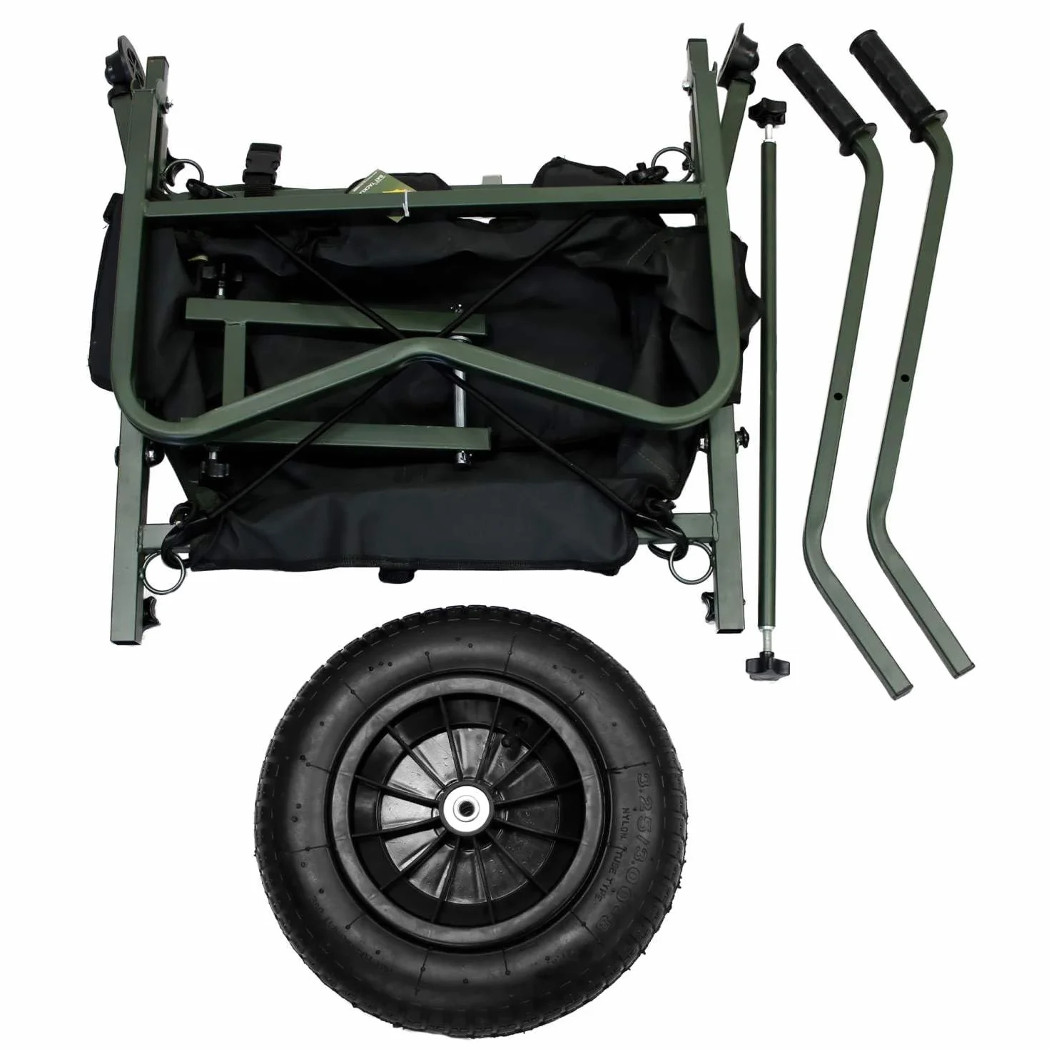 Carretilla XXL - Carro de Pesca - Rueda de PU NO MÁS pinchazos - Desmontable - Ajustable - Incluye Bolsa de Almacenamiento 600Dn - Carro de Transporte Marco Extensible (75cm-100cm)