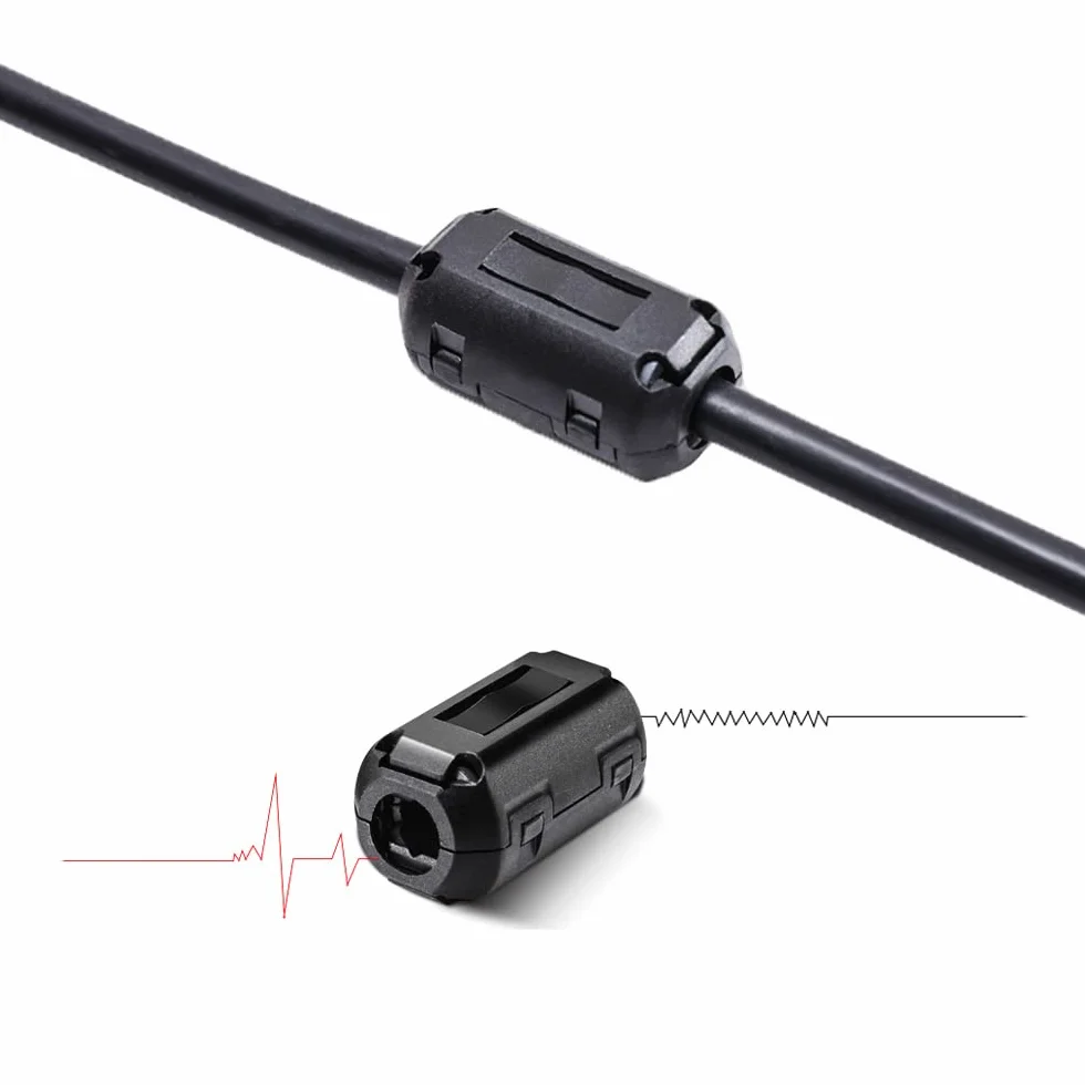 3 Piezas Núcleo de Anillo de Ferrita Clip de Cable Supresor de Ruido EMI RFI Filtro de Alta Frecuencia 13 mm Diámetro Interior