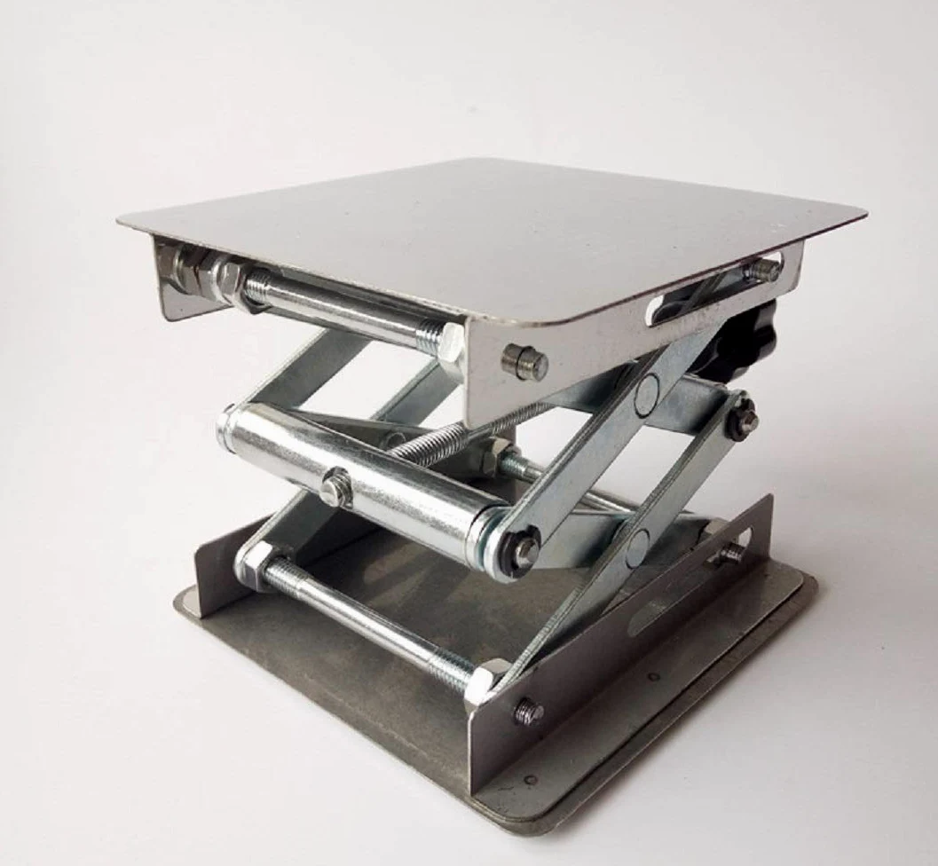 Plataforma de tijera de acero inoxidable para gato de laboratorio (6 x 6 pulgadas)