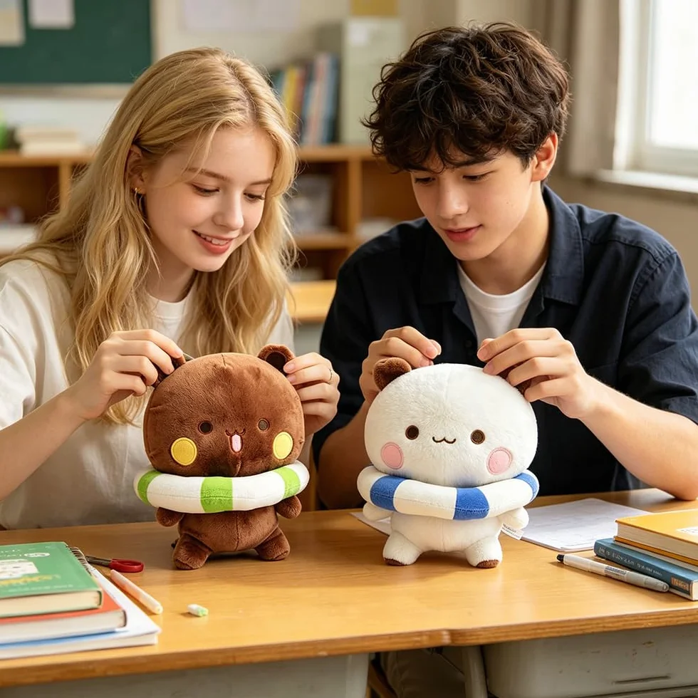 Peluche Bubu y Dudu 22cm Oso y Panda Almohada Cojín