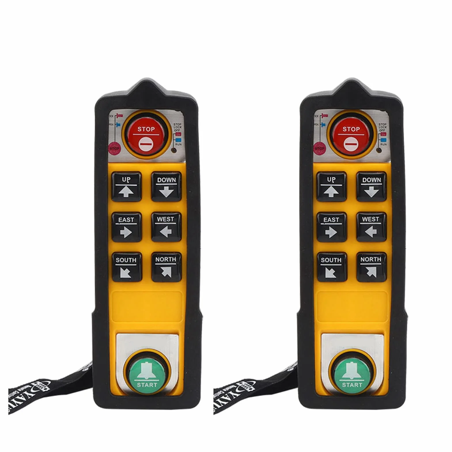 Controlador de grúa YU-6 Doble manija control remoto de grúa impermeable 800 MHz RF punto(DC24V), Default, DC24V