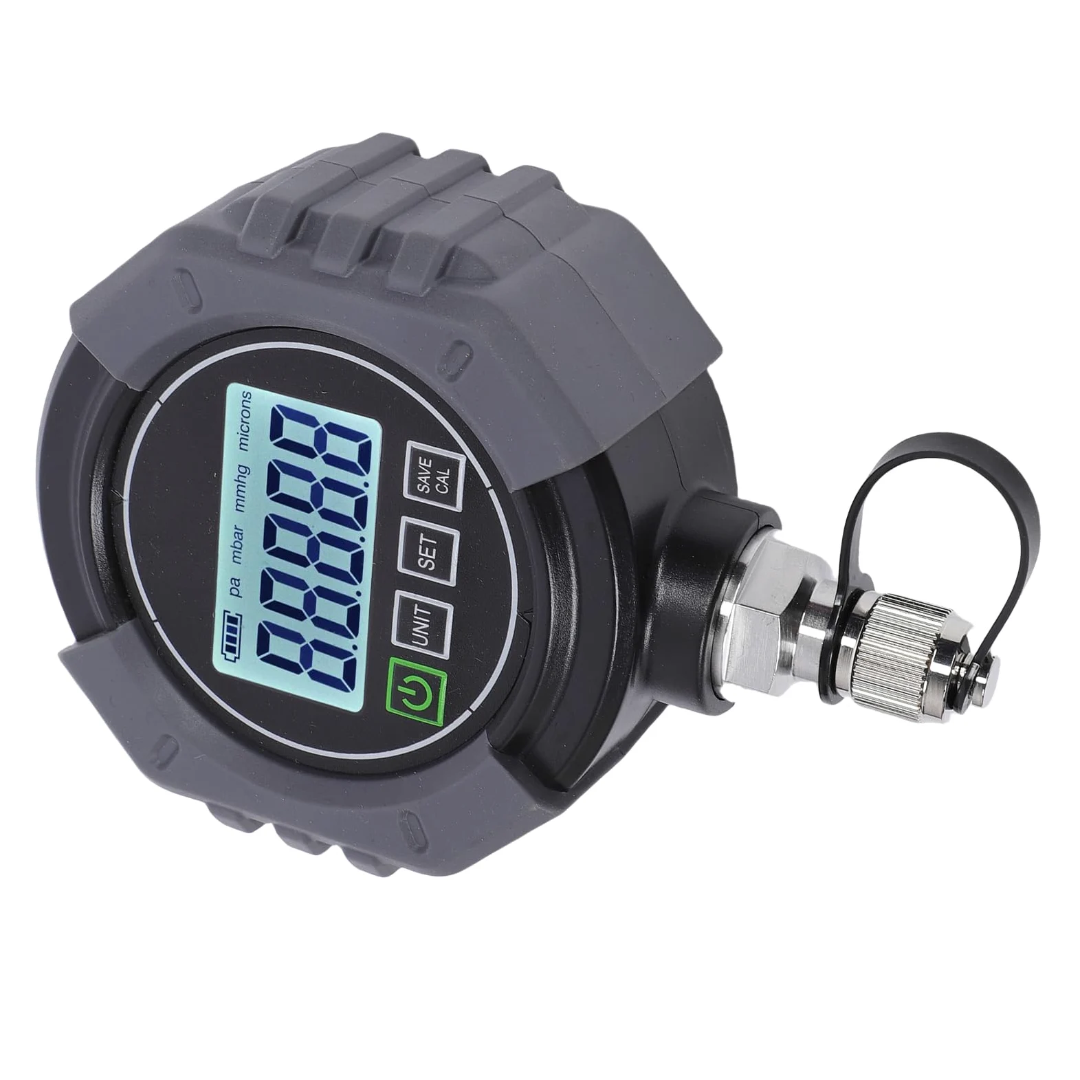 Medidor de Vacío Digital Medidor de Presión de Vacío de de Micrones HVAC Probador de Presión Digital 0 a 75000 Micrones 4 Unidades Monitoreo de Aplicaciones con LCD
