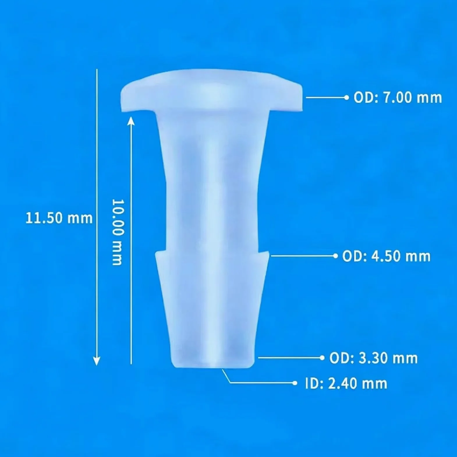 Paquete de 50 tapones de púas for manguera de plástico PP transparente, conector de púas de identificación de manguera de 1/16 pulgadas for maquinaria de laboratorio y alimentos(3.2mm)