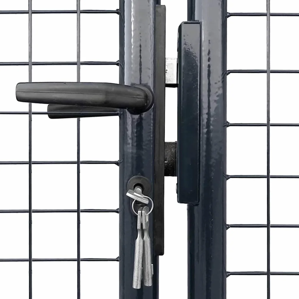 vidaXL Puerta de jardín de malla acero galvanizado 300 x 100 cm gris