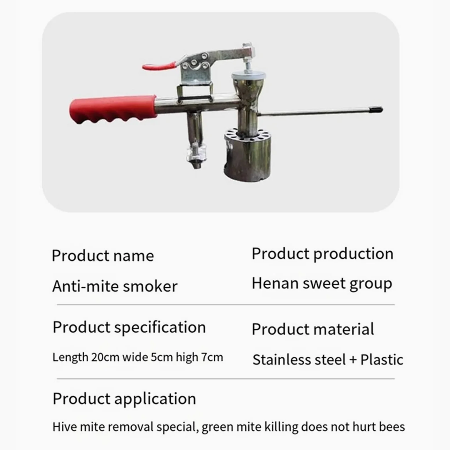 Evaporador de ácido oxálico, tratamiento contra ácaros, máquina humo, ahumador calentado, herramientas apicultura Funcionamiento Estable