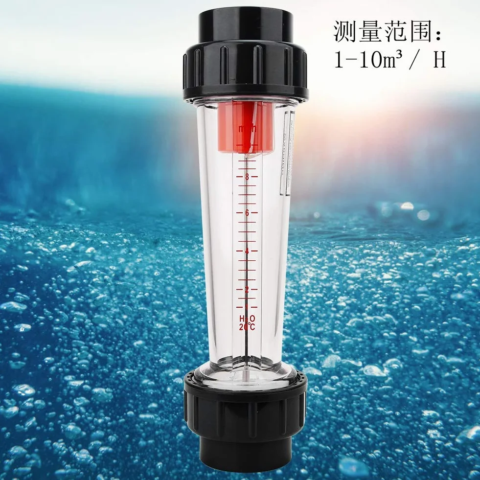 Medidor de Flujo de Agua LZS-50 1-10m³/H Rotómetro Tubo de Plástico