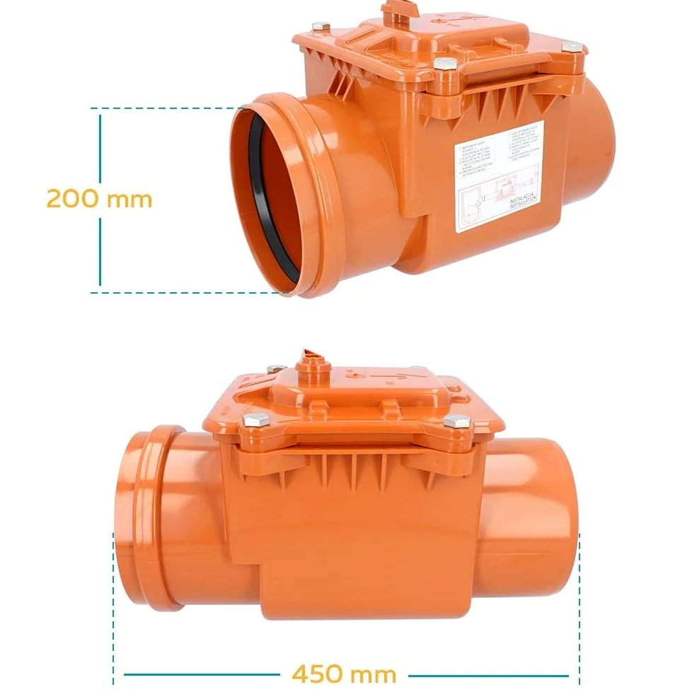 PEŠTAN - Tapón antirretorno Ø DN 200, color naranja