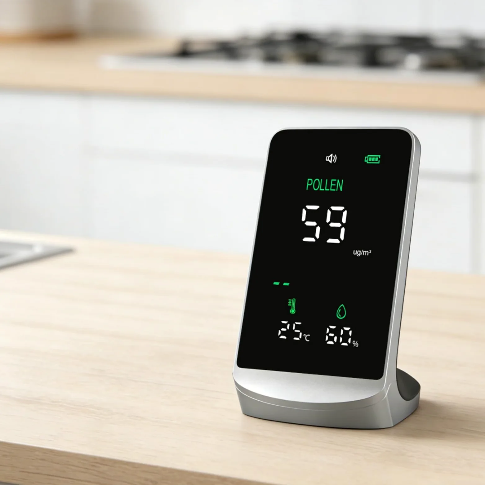 Analizadores multifunción de calidad del aire que detectan polen, polvo, humedad y temperatura para monitoreo ambiental Medidor de temperatura y humedad Detector de aire para hogar