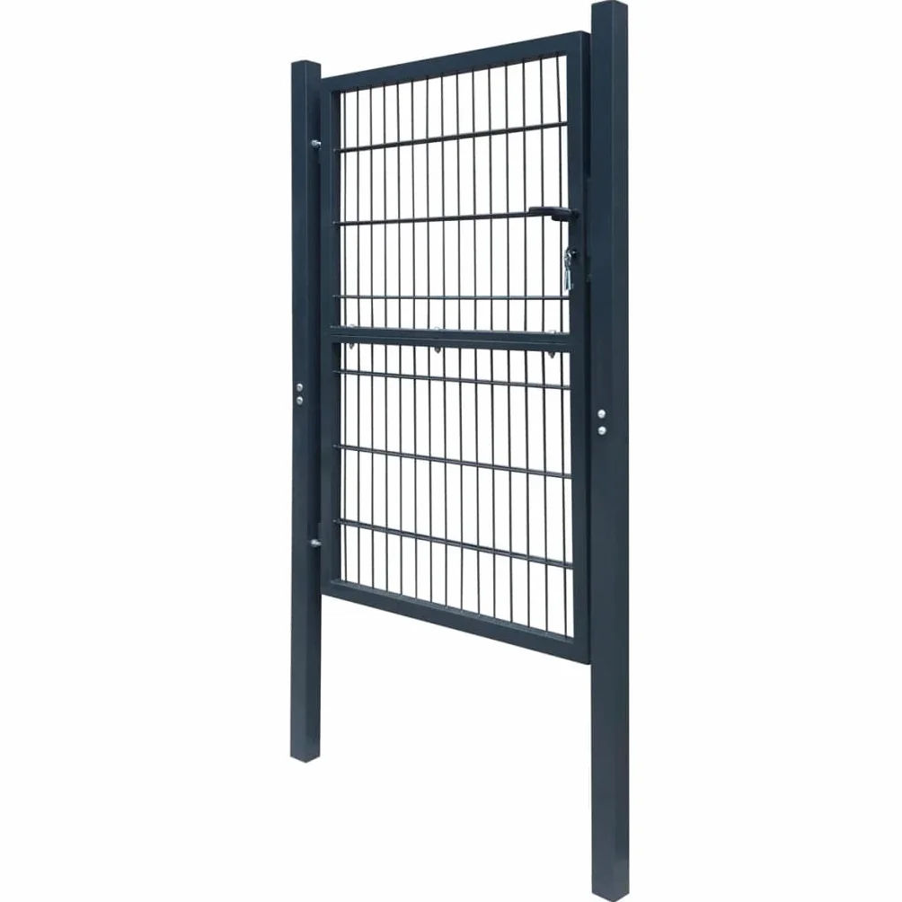vidaXL Puerta de Valla 2D (Individual) Gris Antracita 100x140 cm