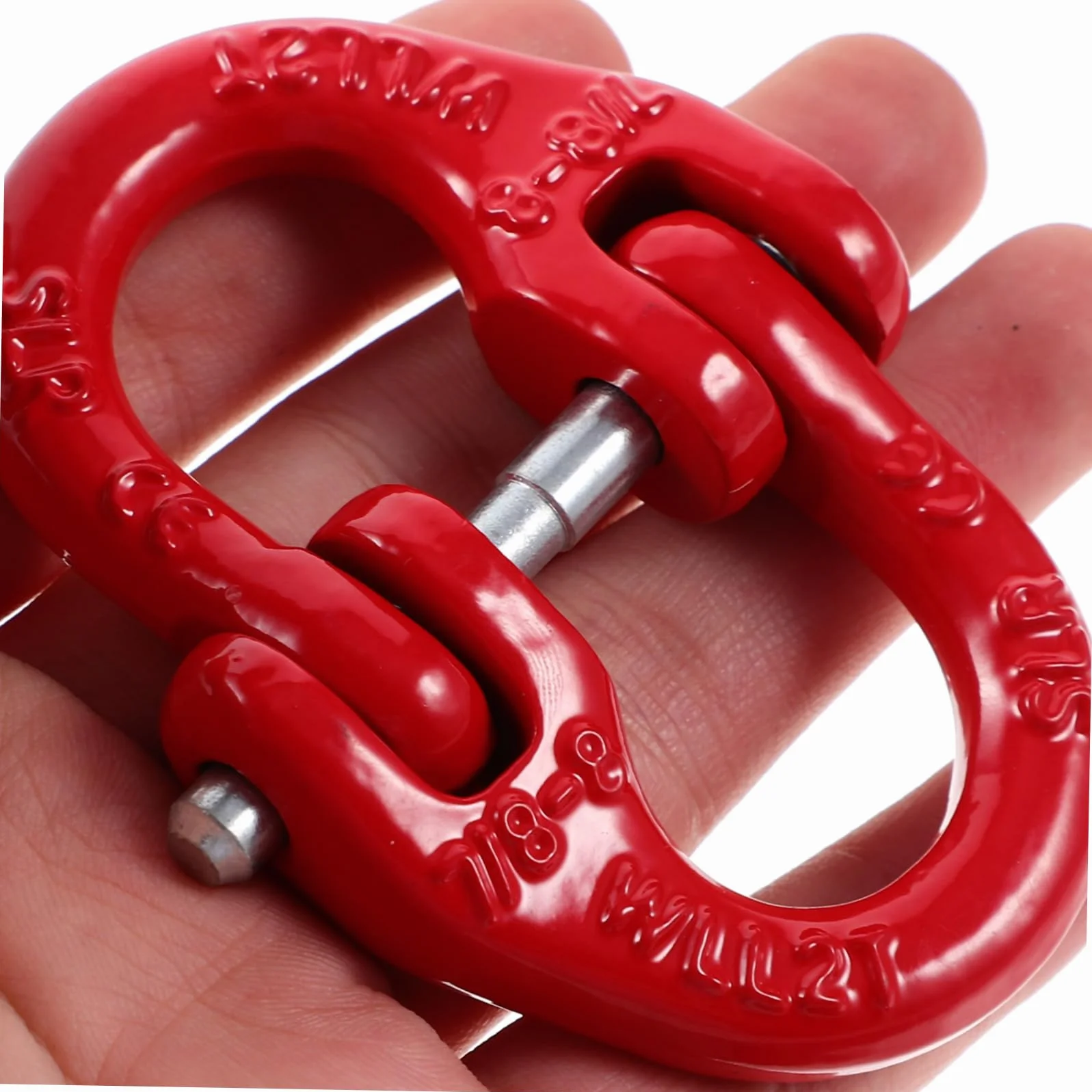 SOLUSTRE Enlace de Acoplamiento de Acero 2t Rojo para Cadena de Elevación Accesorio de Seguridad