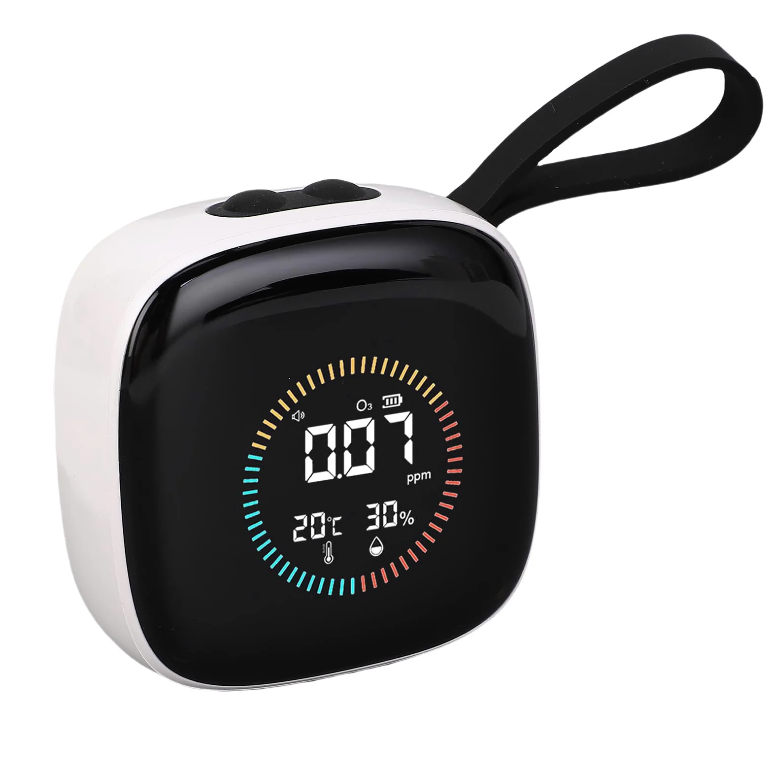 Walfront Medidor de Calidad de Aire O3 3 en 1, 0-50PPM, Portátil con Pantalla LCD, Batería Recargable y Cordón para Viajes, Camping y Picnic
