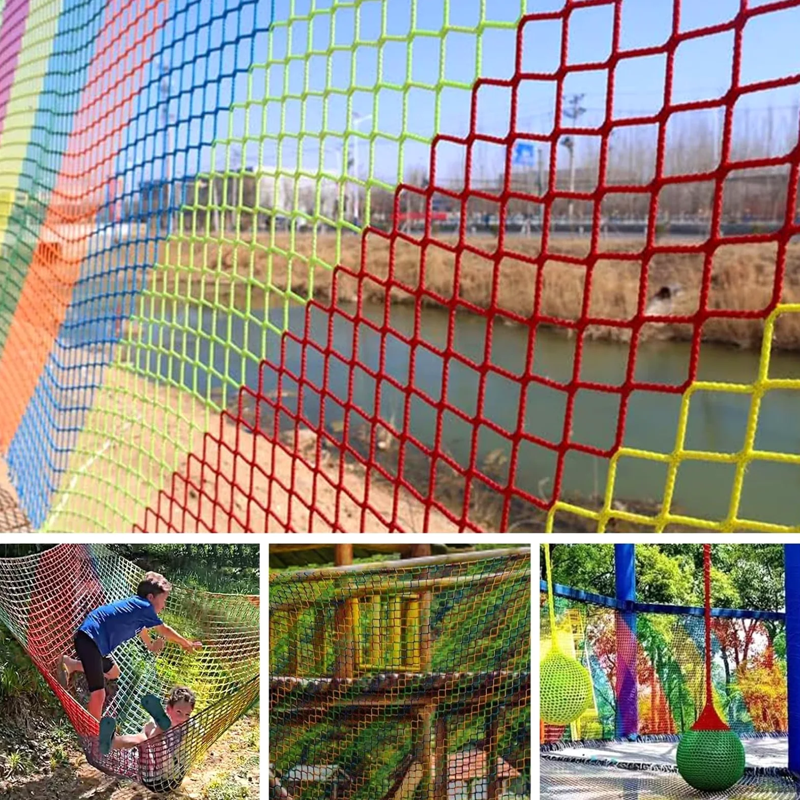 Red de Carga, Red Anticaída para Decoración de Jardín, Red de Cuerda, Red de Escalada para Parques Infantiles, Personalizable ZLRBN(2x3m/7x10ft)