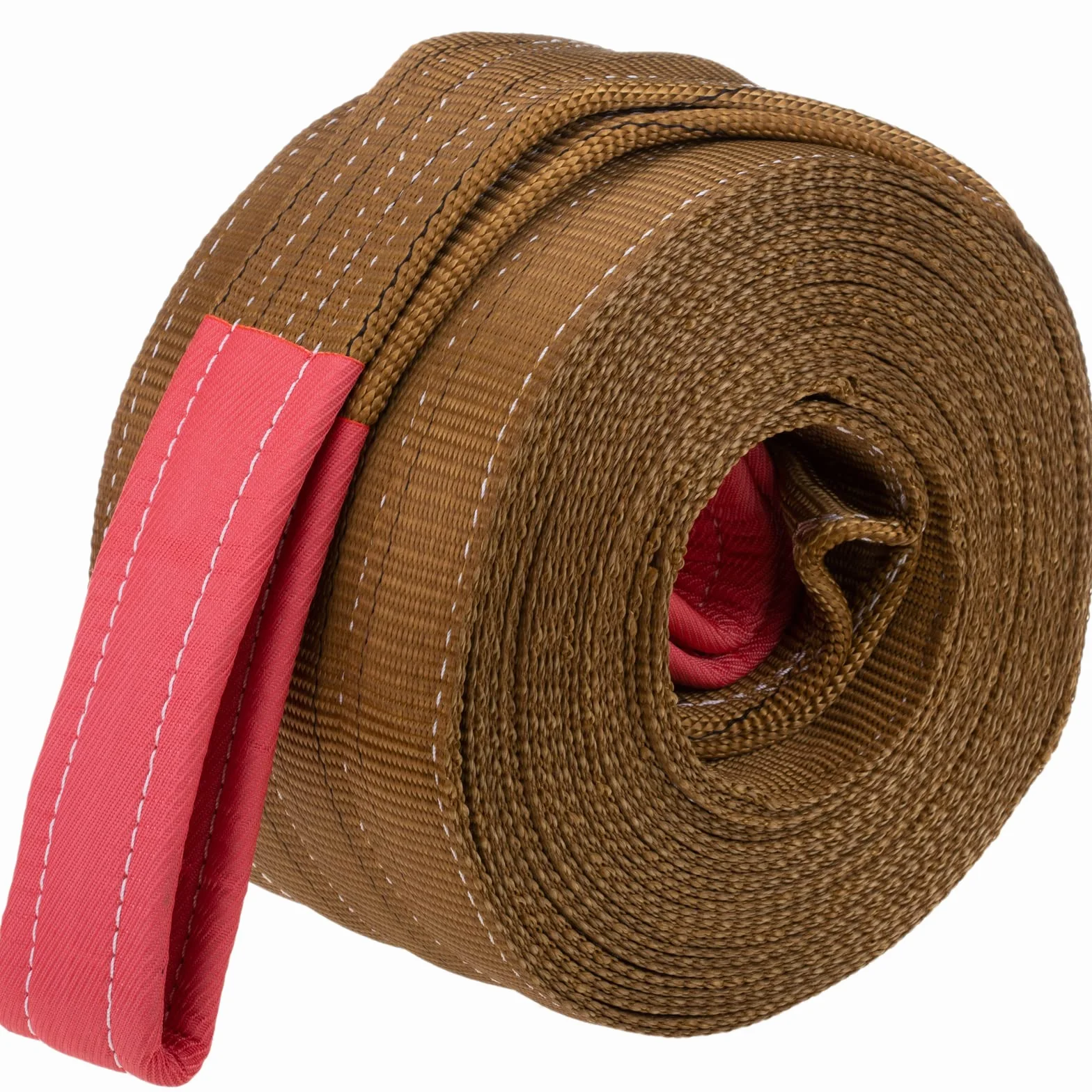 PrimeMatik - Correa de Carga, Eslinga de Carga de 10m x 180mm 6000Kg para izaje y grúas, Color marrón