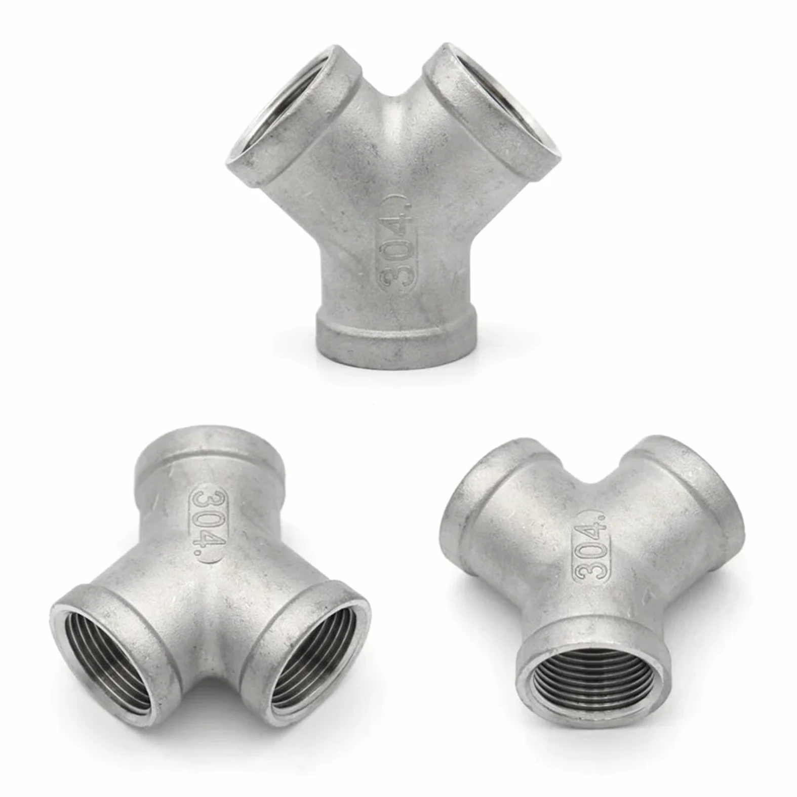 1 Uds. Accesorios de tubería de acero inoxidable 304 1/4 "3/8" 1/2 "3/4" 1 "BSP hembra + macho roscado tres vías codo de 4 vías tipo T(Internal Y-3-Way,1-1/2")