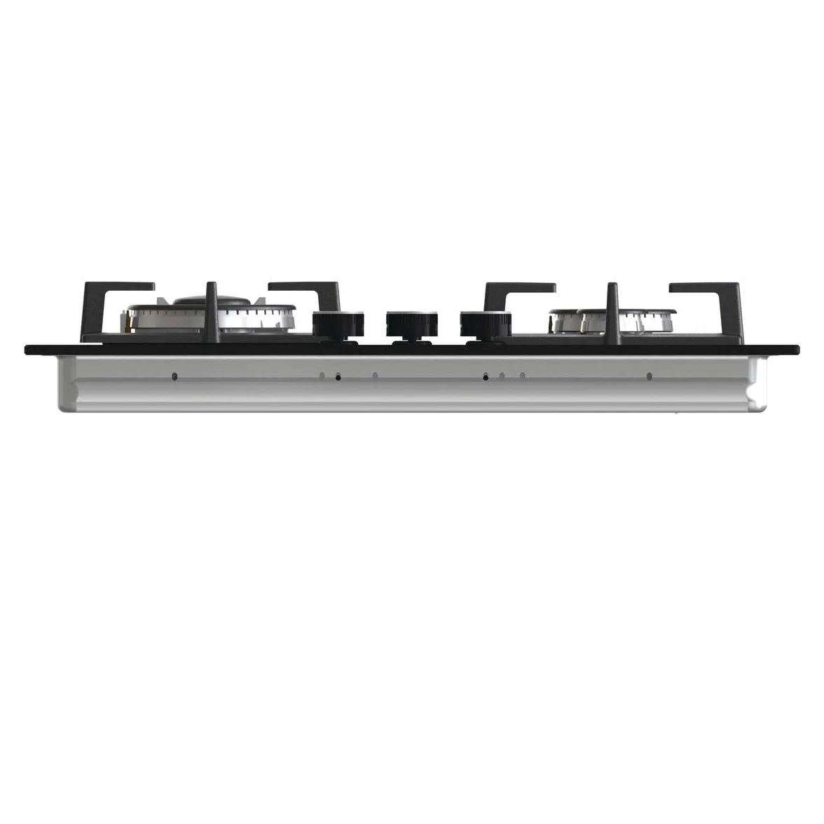 Hisense GG633B Placa de Gas Natural 60 cm 3 Zonas Parrilla Hierro Fundido Cristal Templado Negro Autoencendido GasStop
