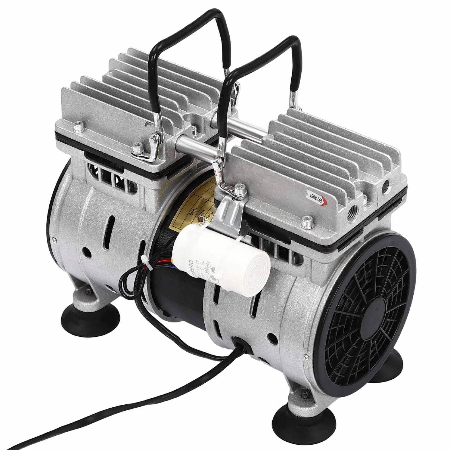 Bomba de vacío, 550 W, 1400 rpm, bomba de vacío sin aceite, con silenciador, 8 bar, 120 l/min, bomba de presión de laboratorio, para experimentos de estanqueidad de gas, procesamiento de alimentos