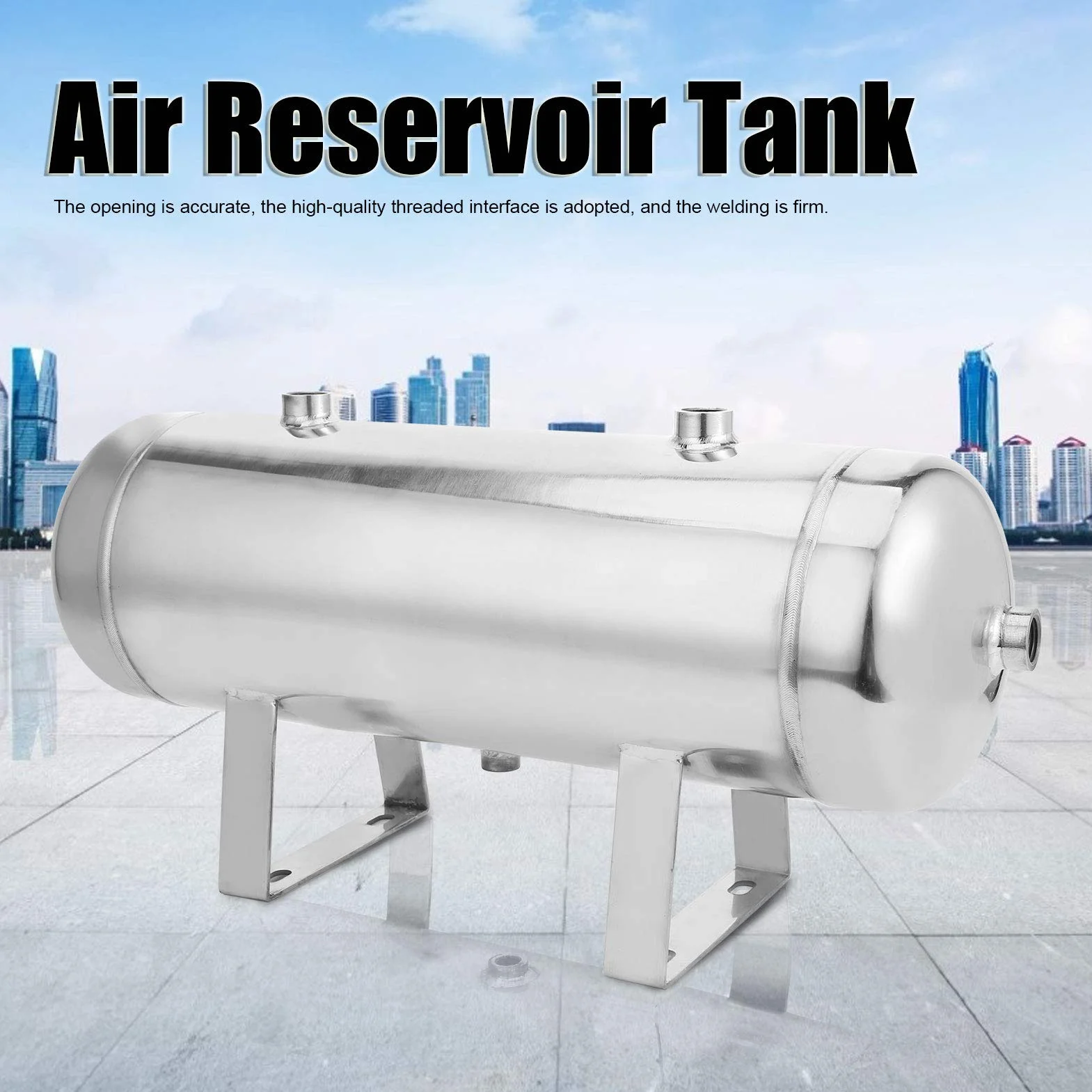 Tanque de Depósito de Aire, Espejo de Acero Inoxidable 10L 1/2 pulg. 1/4NPT, Resistente y Duradero con Soldadura por de Argón para Tanques de Almacenamiento de Energía