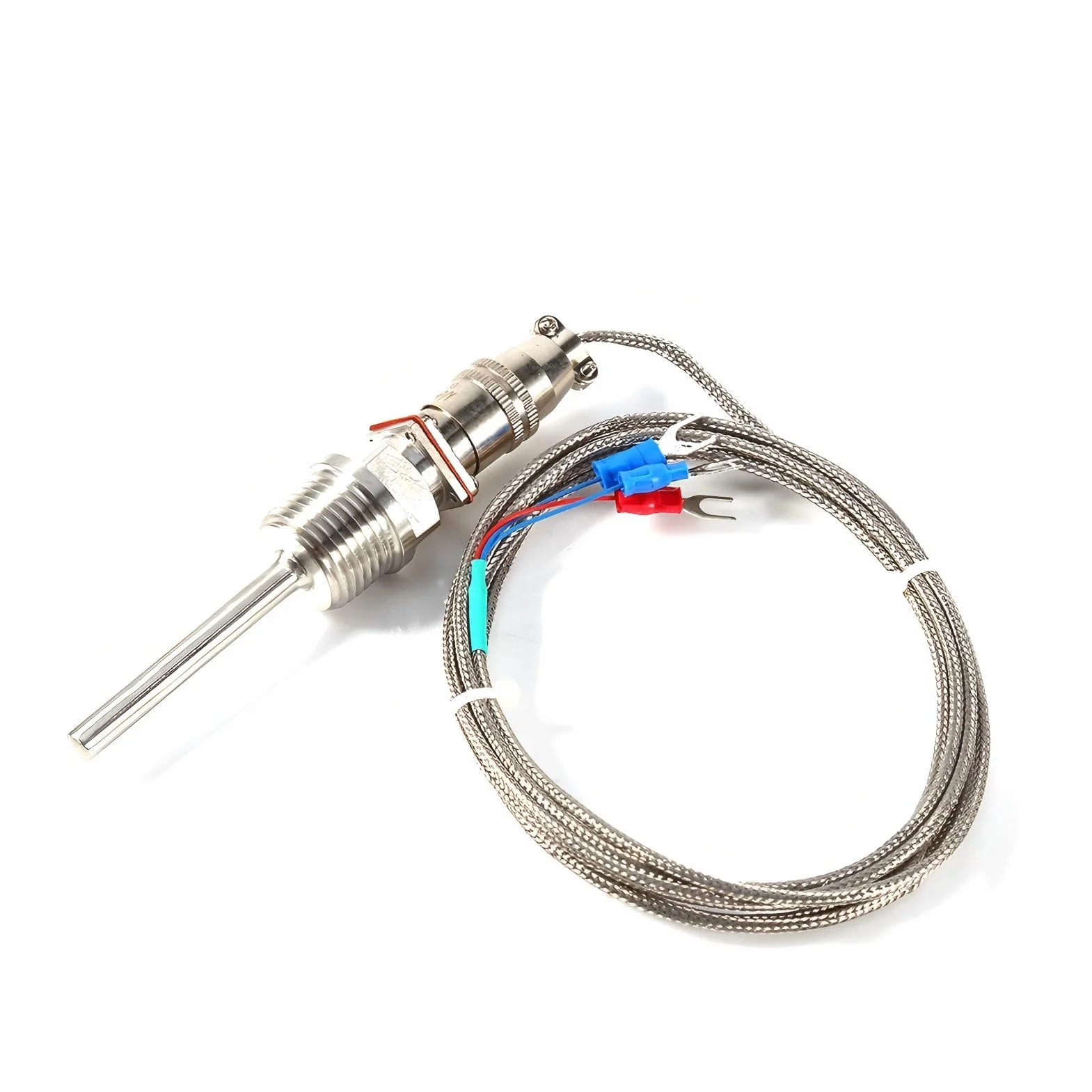 Sonda de Temperatura RTD PT100 1/2" NPT Cable 2m Acero Inoxidable -50 a 300°C