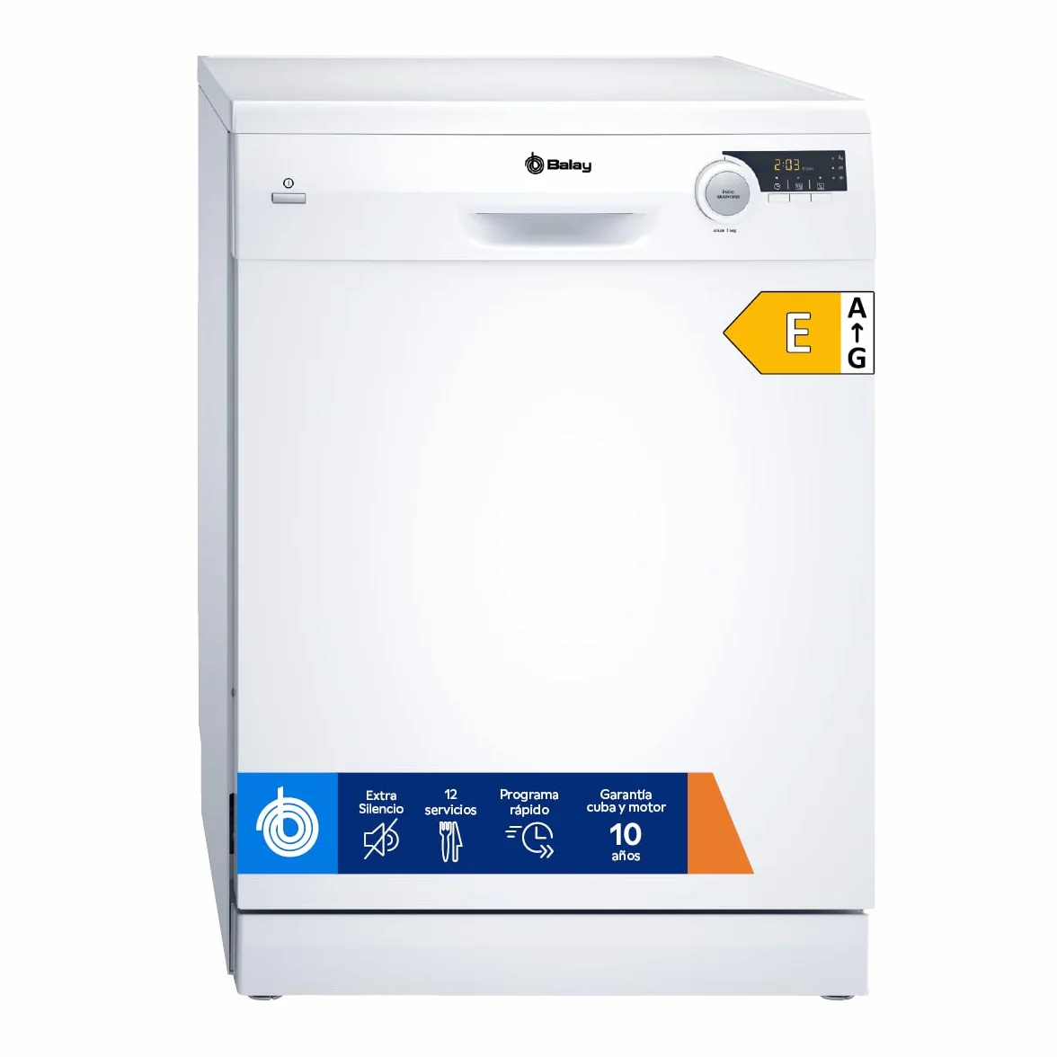 Balay Lavavajillas Libre Instalación 60 cm 12 Servicios Auto Diario ExtraSilencio Blanco 3VS506BP