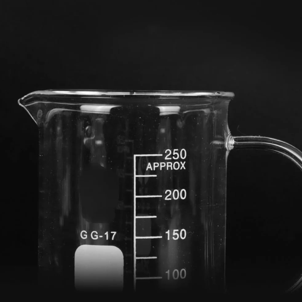 Vaso de Vidrio de Laboratorio con asa, 50-2000 ml, cristalería química Transparente con asa, 1 Unidad (250)