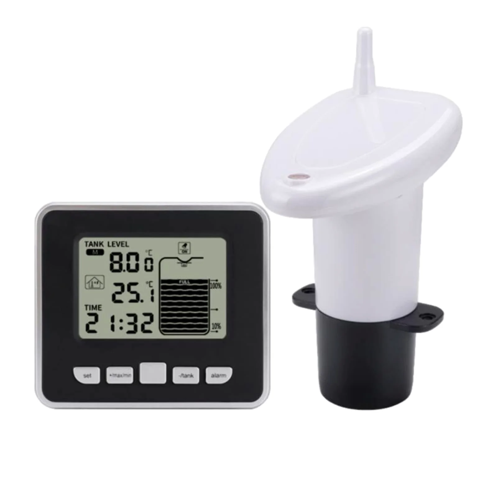 Transmisor de Sensor inalámbrico Medidor de Nivel de Agua Interior Tanque de Agua multifunción ultrasónico Medidor de Nivel de Profundidad de líquido