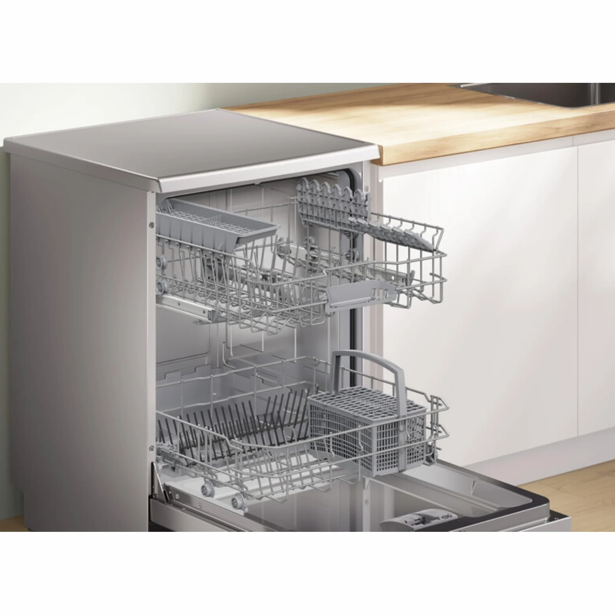 Bosch Lavavajillas libre instalación 60 cm Serie 4 Home Connect AquaStop Acero SMS4HTI03E