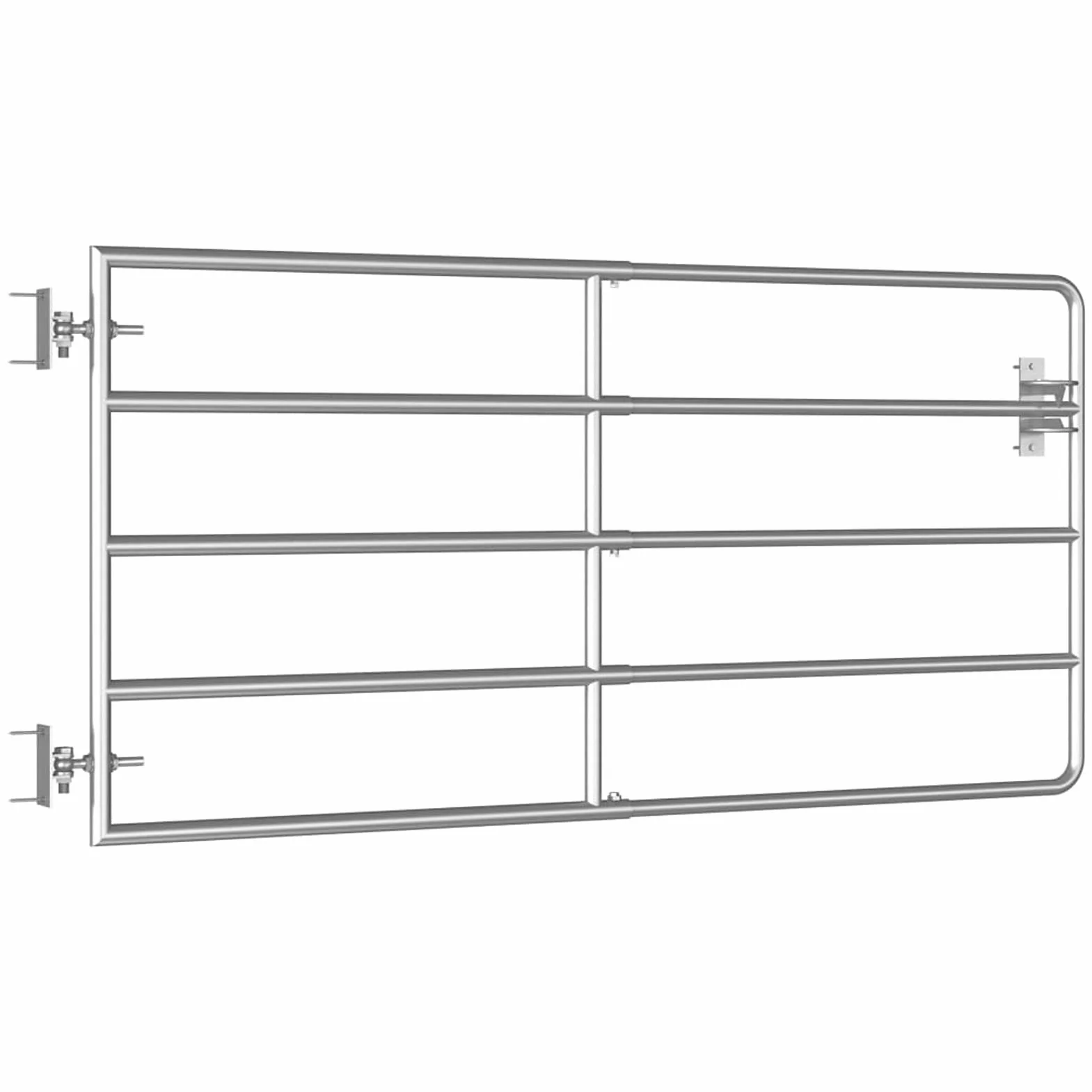 Gecheer Puerta Campo Seguridad 5 Barras Acero Galvanizado, Cierre Autobloqueo, 95-170x90cm