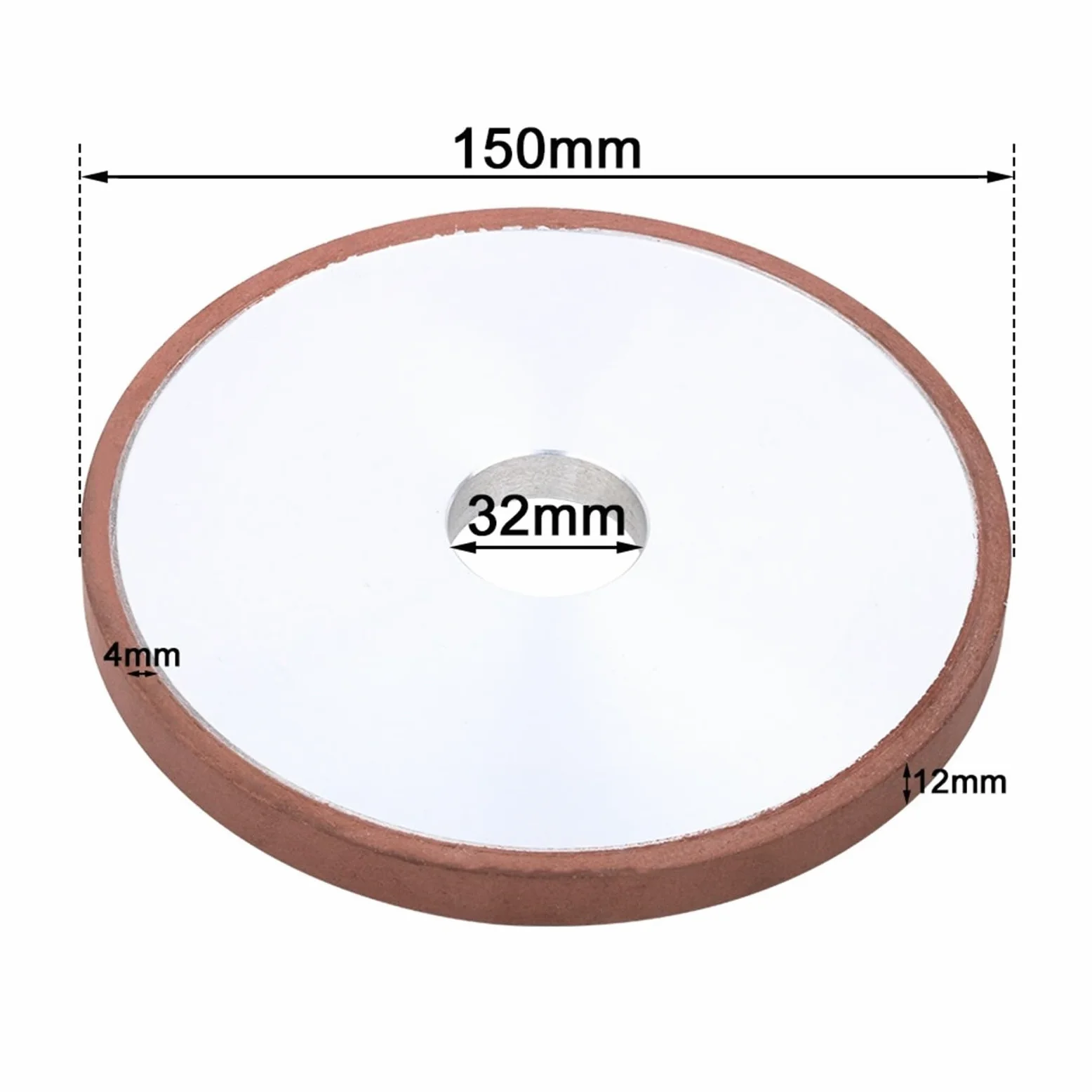 Muela de diamante de 150 mm - Disco de pulido plano con resina de 6-25 mm de espesor, for rectificado de precisión y desbaste.(150Grit 150x12mm)