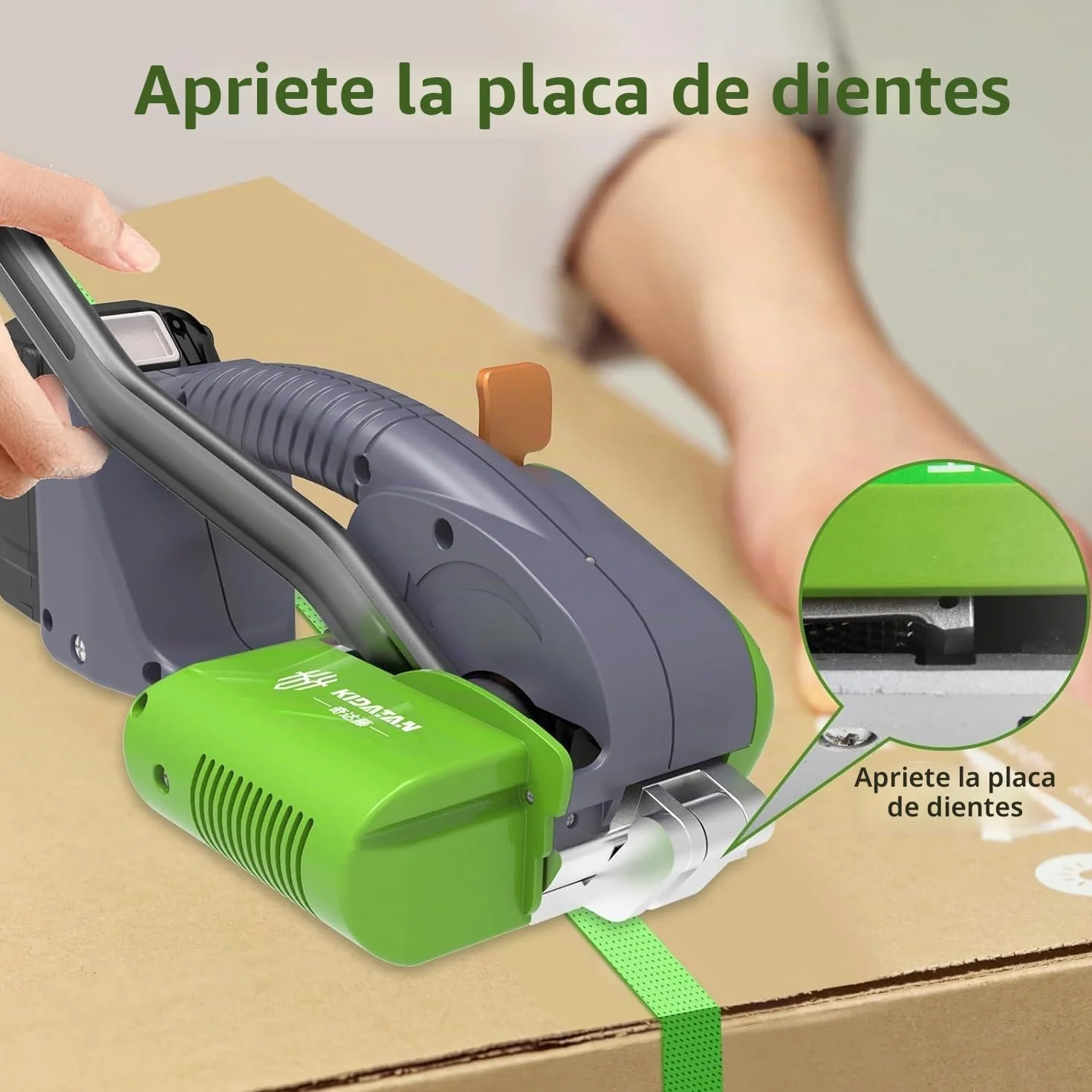 Herramienta Eléctrica de Flejado, Máquina de Flejado sin Cinta Inferior, Máquina de Flejado para Cintas de PP y PET de 1/2 Pulgada y 5/8 Pulgadas para Tensador de Cinta de Rmbalaje de Plástico