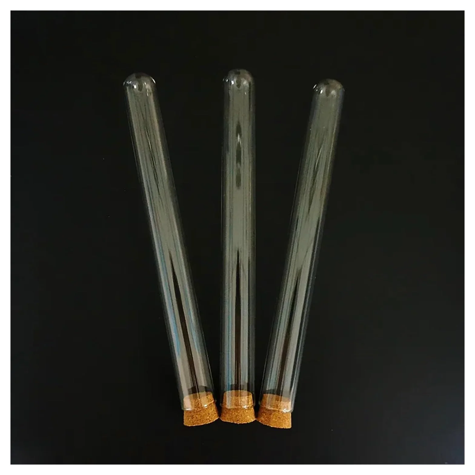 MENGKE 24 Piezas/lote 18x180 Mm Tubo De Ensayo De Vidrio Con Corcho Fondo Redondo Tubo De Embalaje Cristalería De Laboratorio