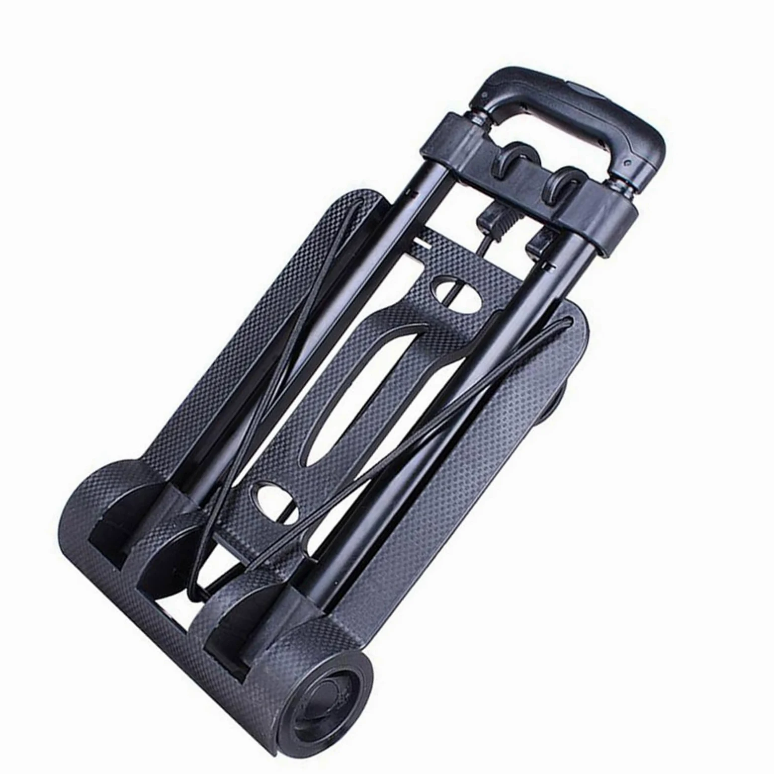 POENVFPO Carretilla de Mano Plegable, Carrito de ABS y Hierro con Ruedas, Carretilla de Mano Plegable para Viajes, Compras en la Oficina, Capacidad de 110 Libras, Barra de Tracción de 35 Pulgadas,