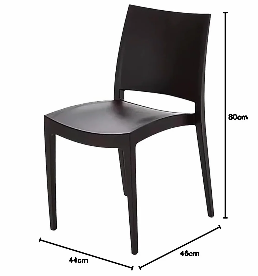 MBH - Silla de Hostelería Bob Color Antracita para Interior y Exterior. Silla para Terraza, Bar, Restaurante y Cafetería. Mobiliario de Hostelería (Pack de 4 Unidades)