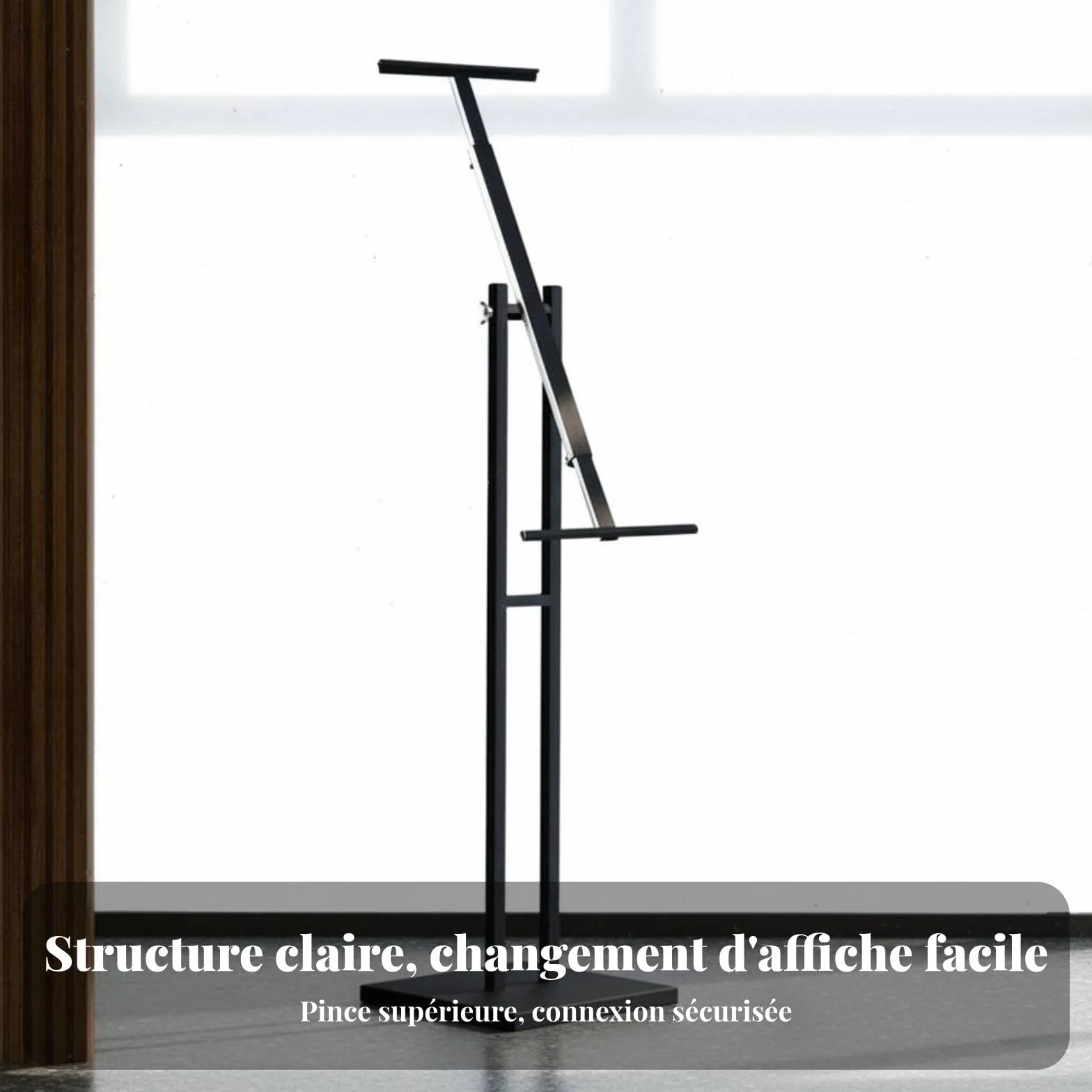 Amagogo Soporte de Carteles de Piso Portapósters Portamenús Expositor Señalizador de Metal con Base Pesada Ajustable y Montaje Rápido Adecuado para Tiendas , Negro , 8jin A Prueba De Viento+Inclinado