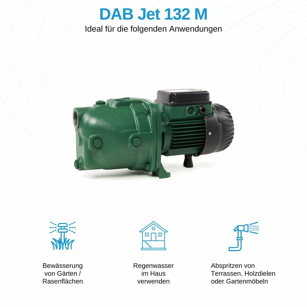 DAB JET 132 M 1,15 HP Bomba autocebante monofásica para uso hídrico vivienda agricultura jardín industria