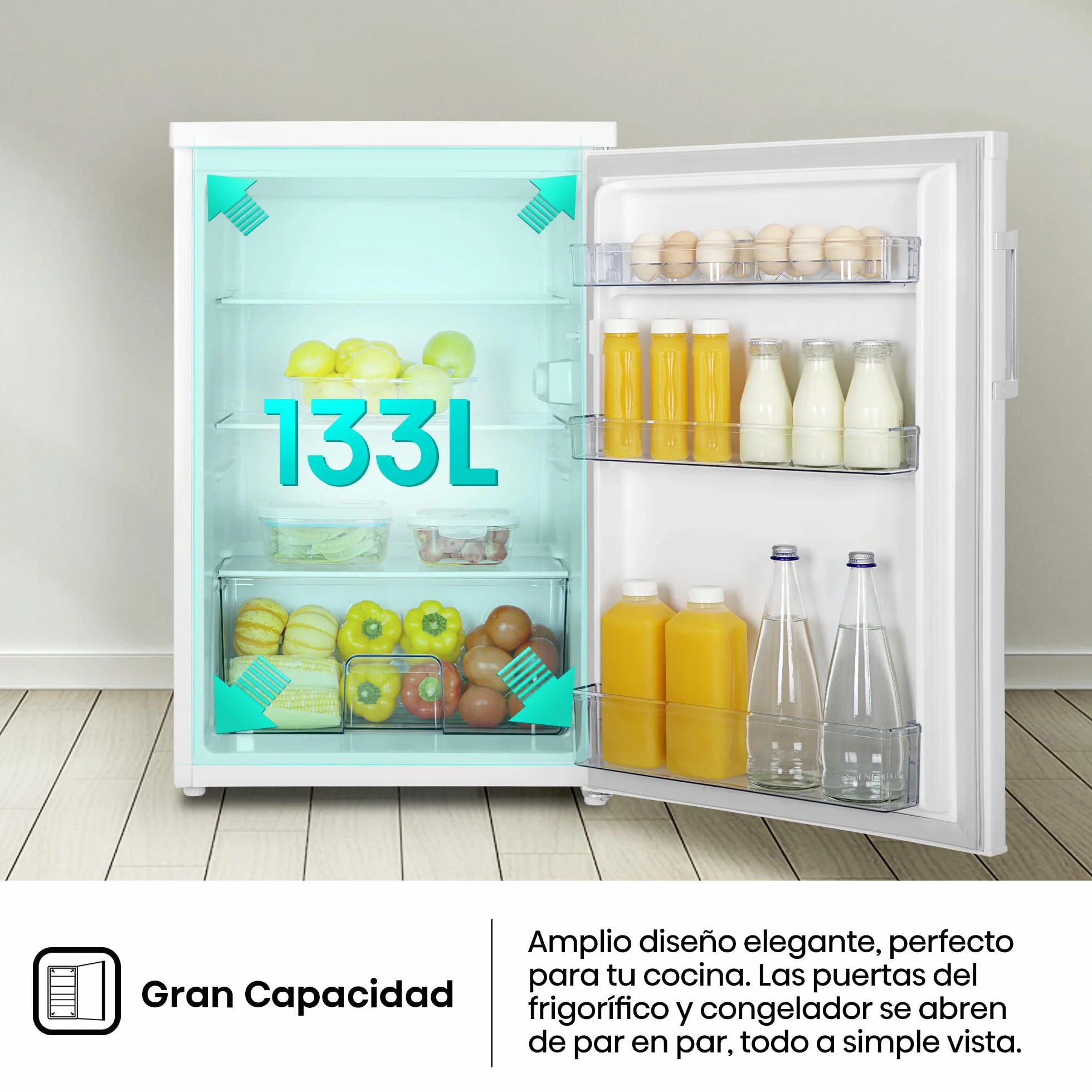 Hisense Frigorífico 1 Puerta Libre Instalación 133L Clase E 84.5x56cm Blanco