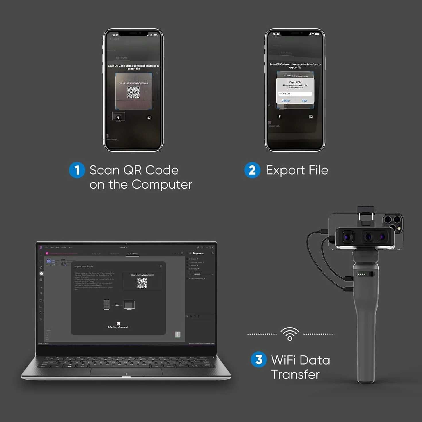 Smart Grip 3DMakerpro para escáner 3D de la Serie Seal/Seal Lite
