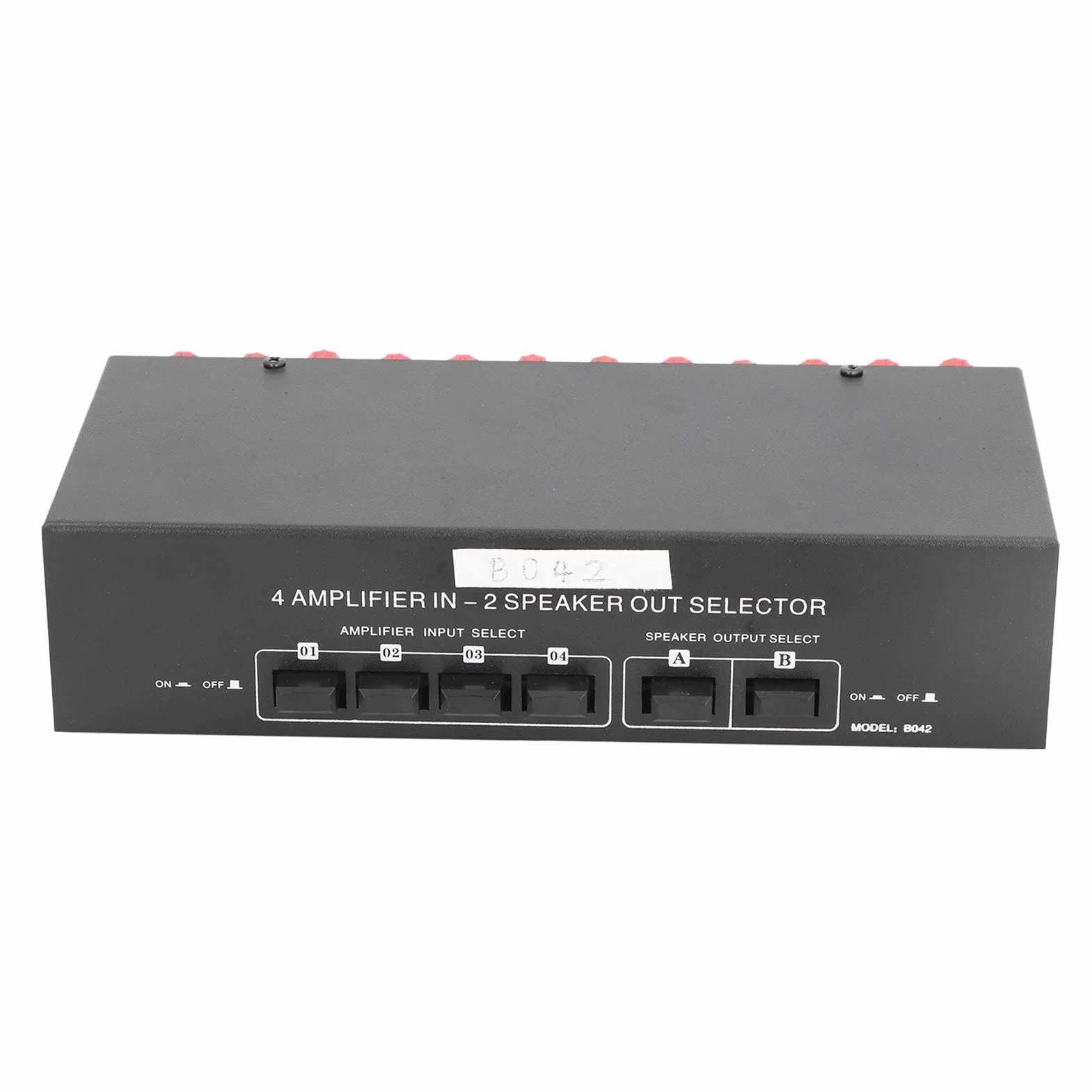 Dioche Selector Interruptor Selector Pasivo de 2 Vías - 4 Entradas de Amplificador y 2 Salidas de Altavoz - Control Manual Sencillo para Conmutación Estable - Capacidad de Potencia de hasta 300 W -