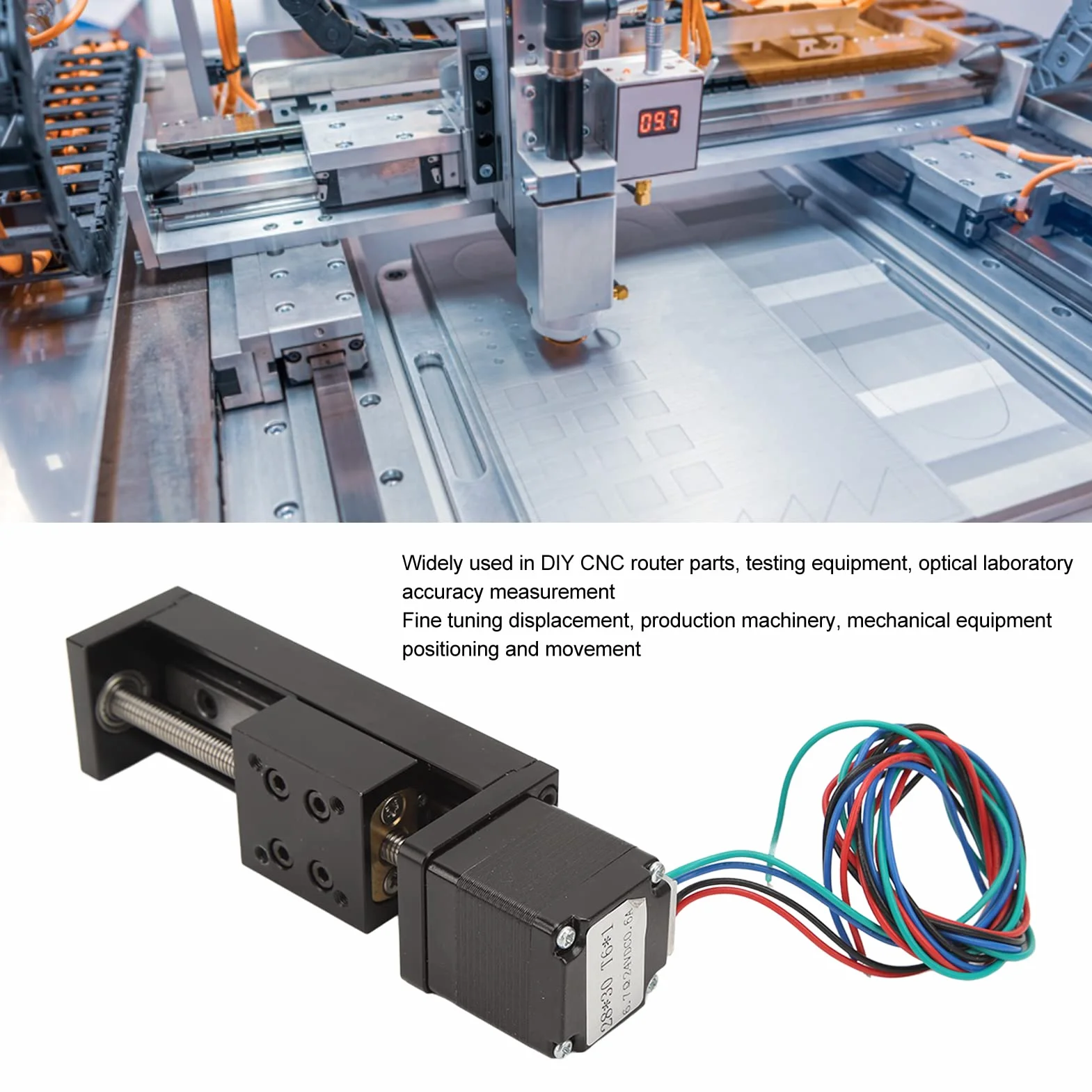 Cocoarm Mini Riel Lineal Actuador CNC 50 mm Movimiento Paso a Paso